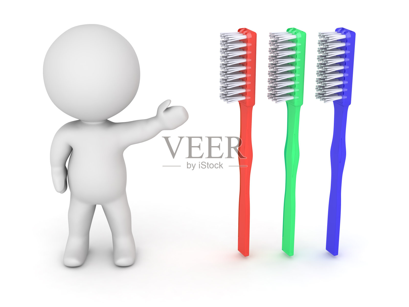 3D字符显示牙刷照片摄影图片