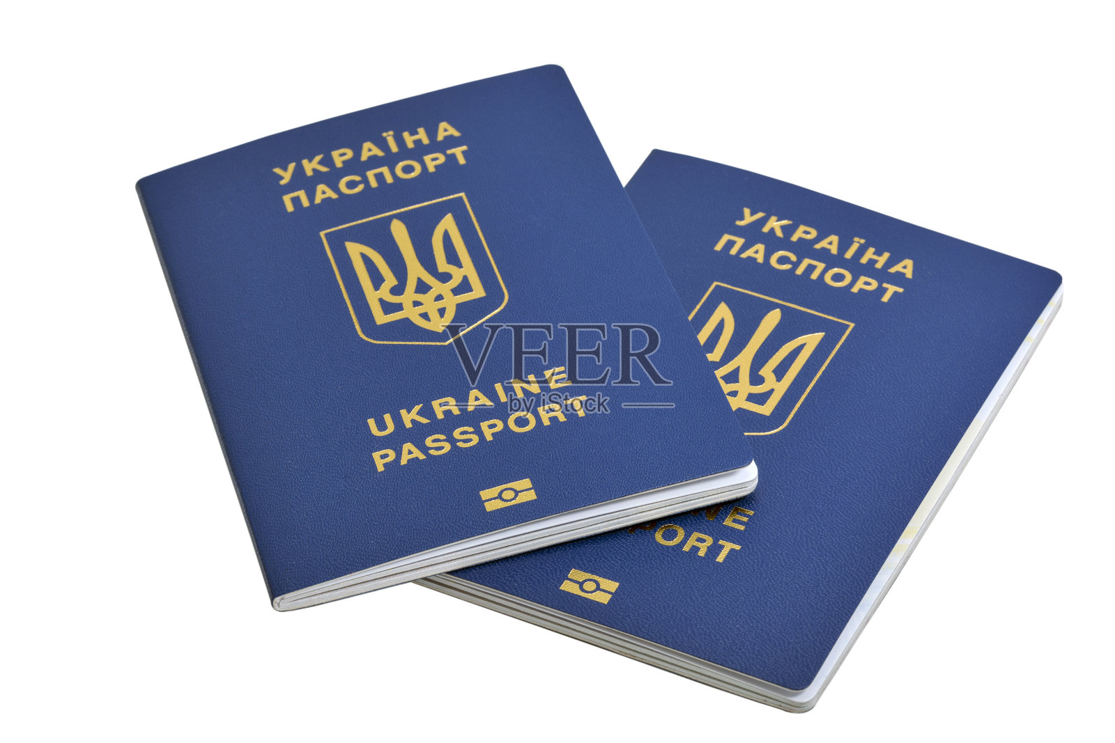 乌克兰生物识别护照以白色背景隔离照片摄影图片