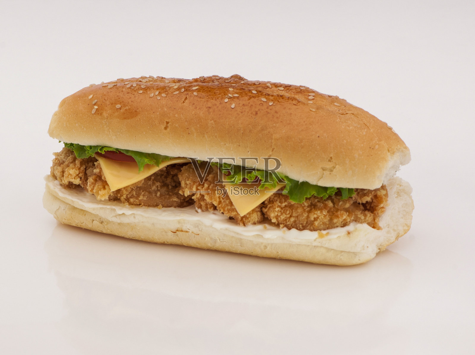 白色背景上的汉堡照片摄影图片