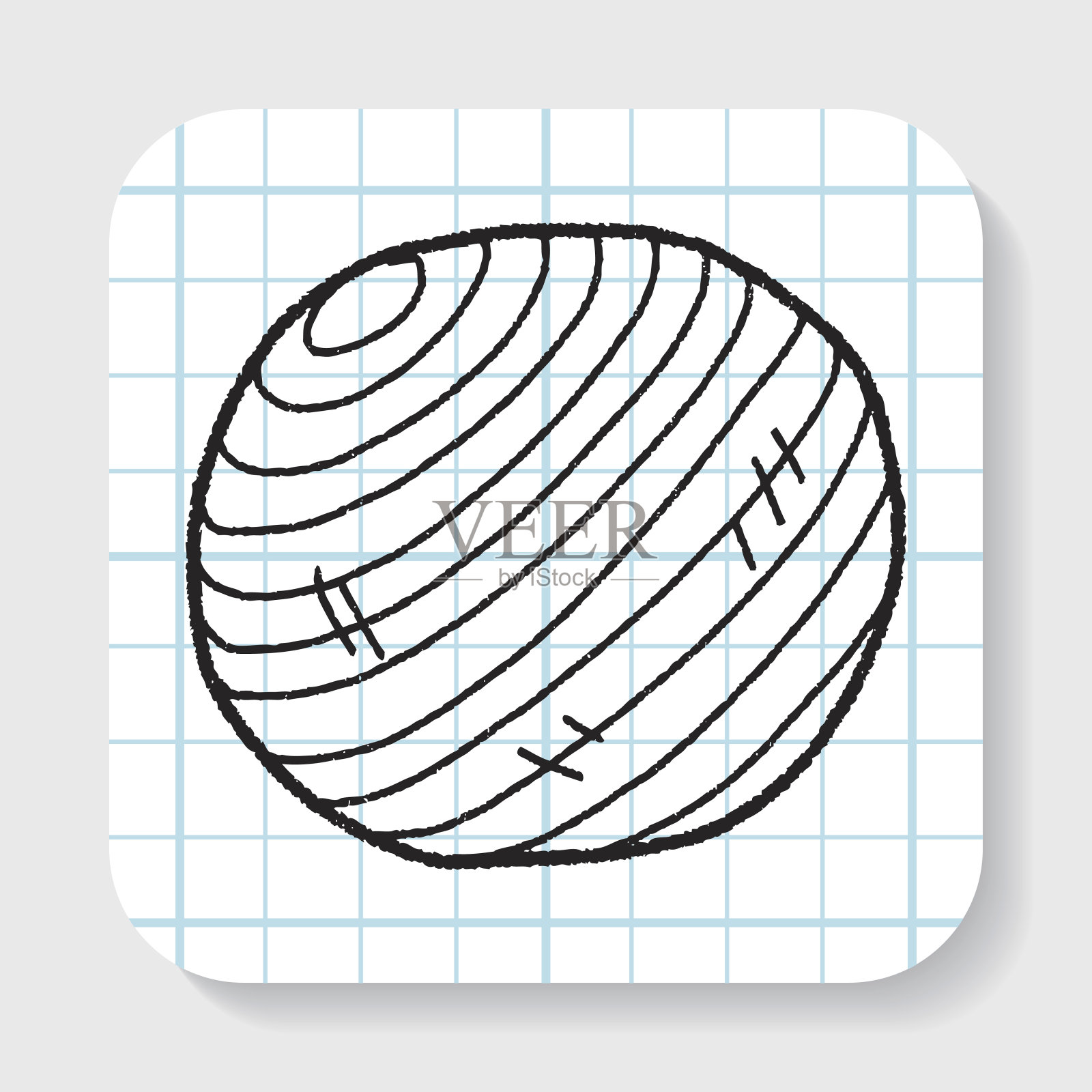 瑜伽球涂鸦设计元素图片