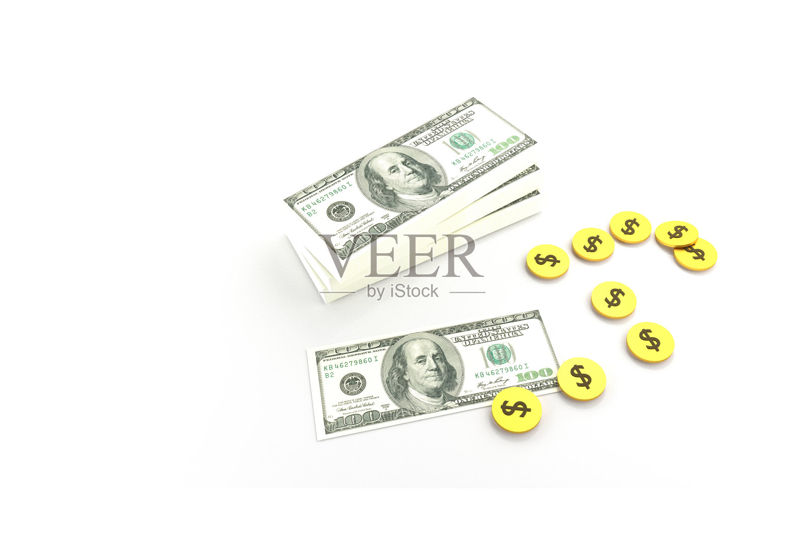 一堆百元大钞，富有理念，成功照片摄影图片