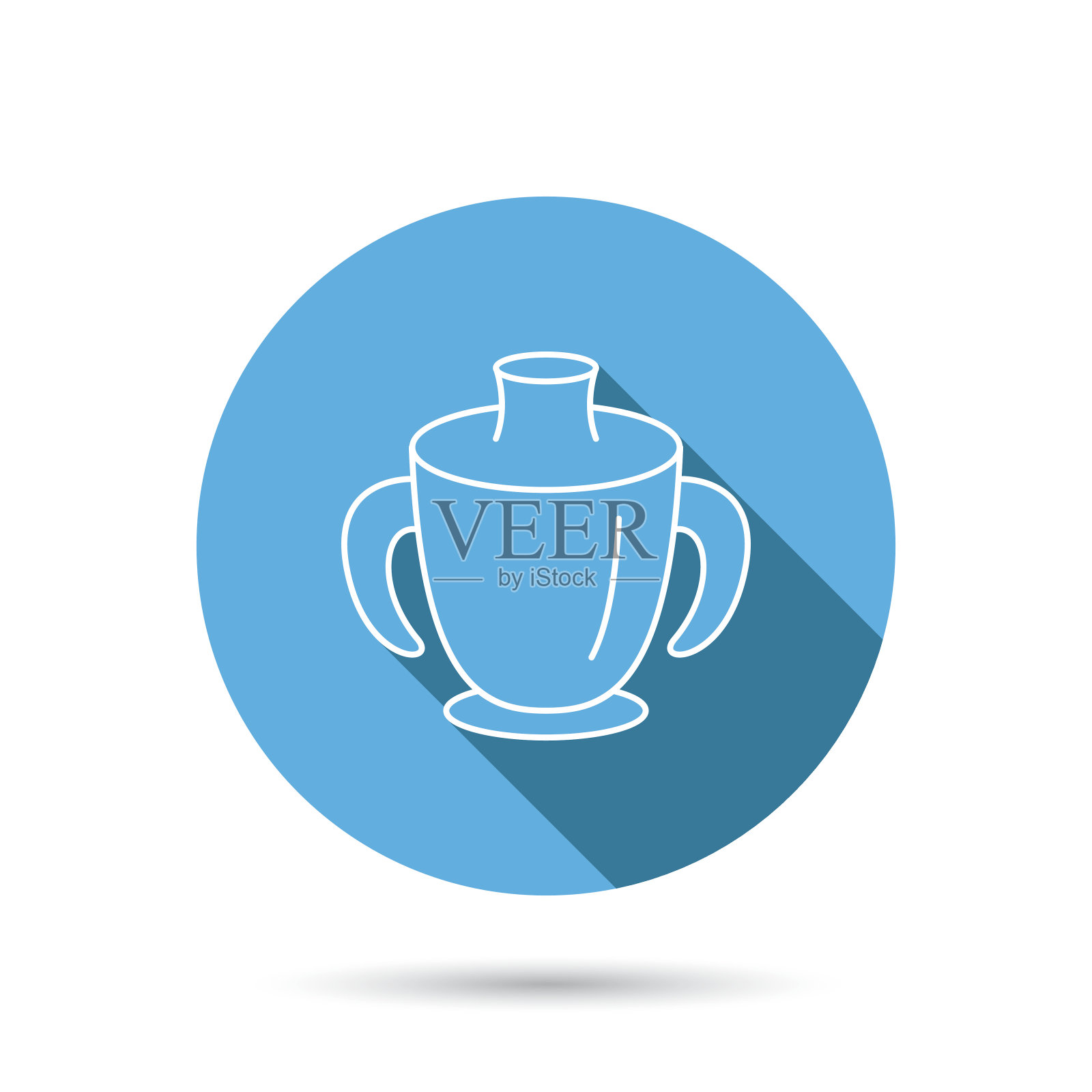 幼儿喷口杯图标。小杯的迹象。插画图片素材