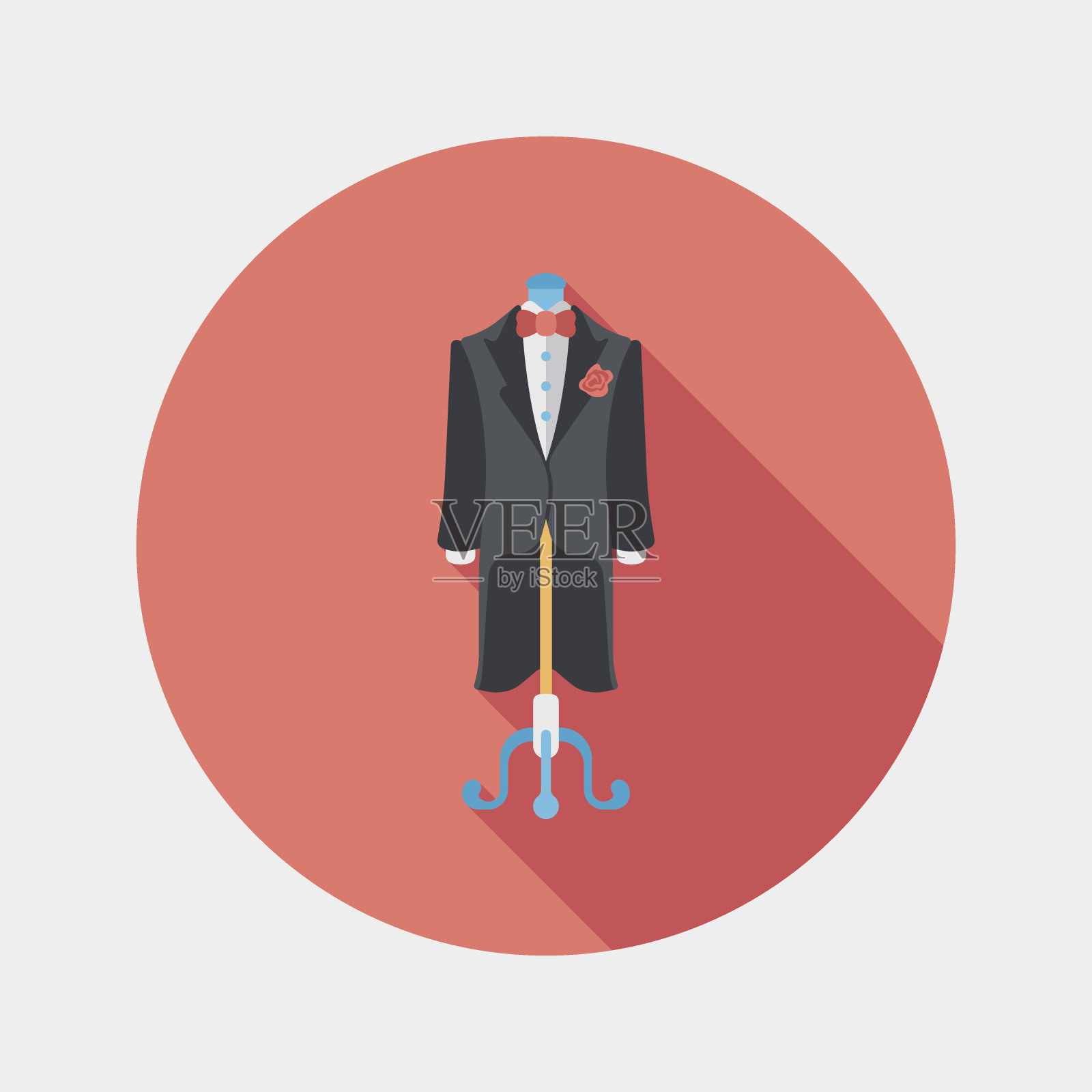 婚礼新郎西装与长影图标，eps10设计元素图片