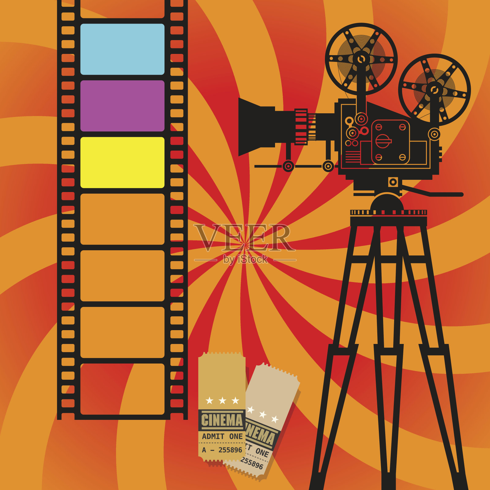 摘要电影背景插画图片素材