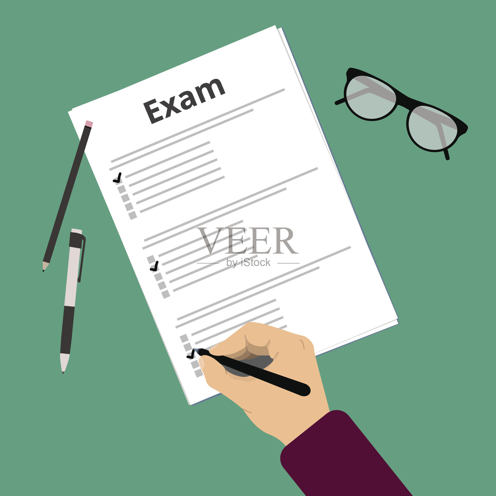 4、通过考试，考出状元插画图片素材