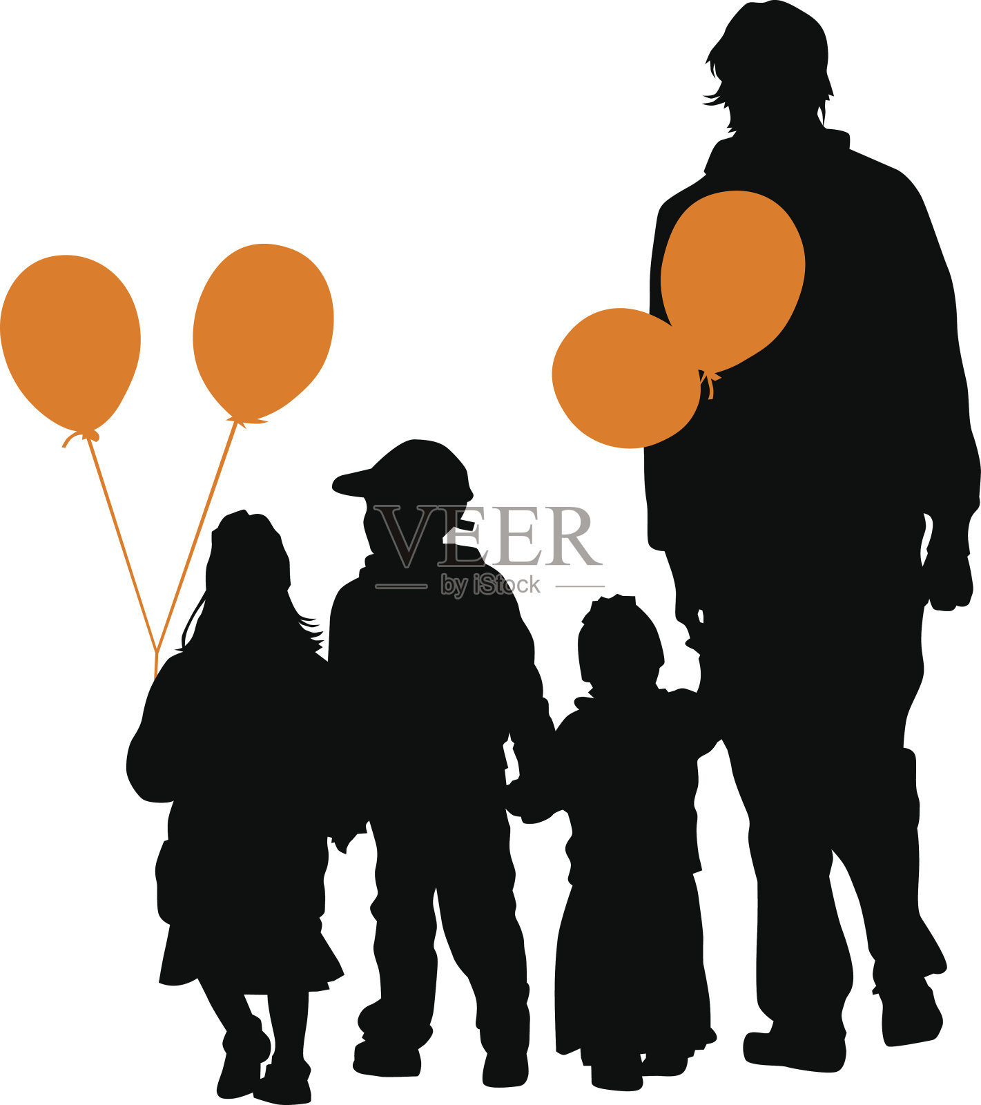 气球的人插画图片素材