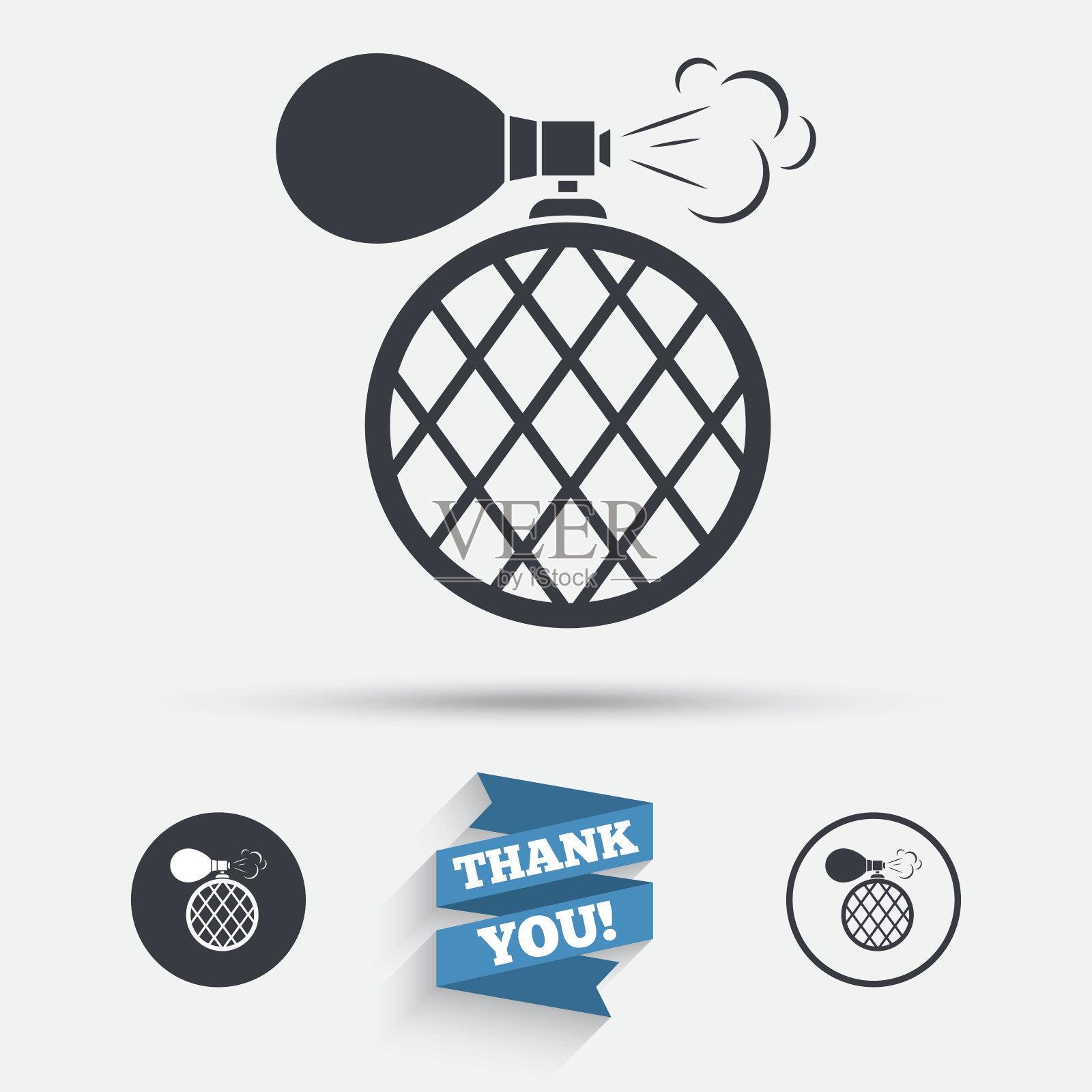 香水瓶标志图标。迷人的香味。插画图片素材