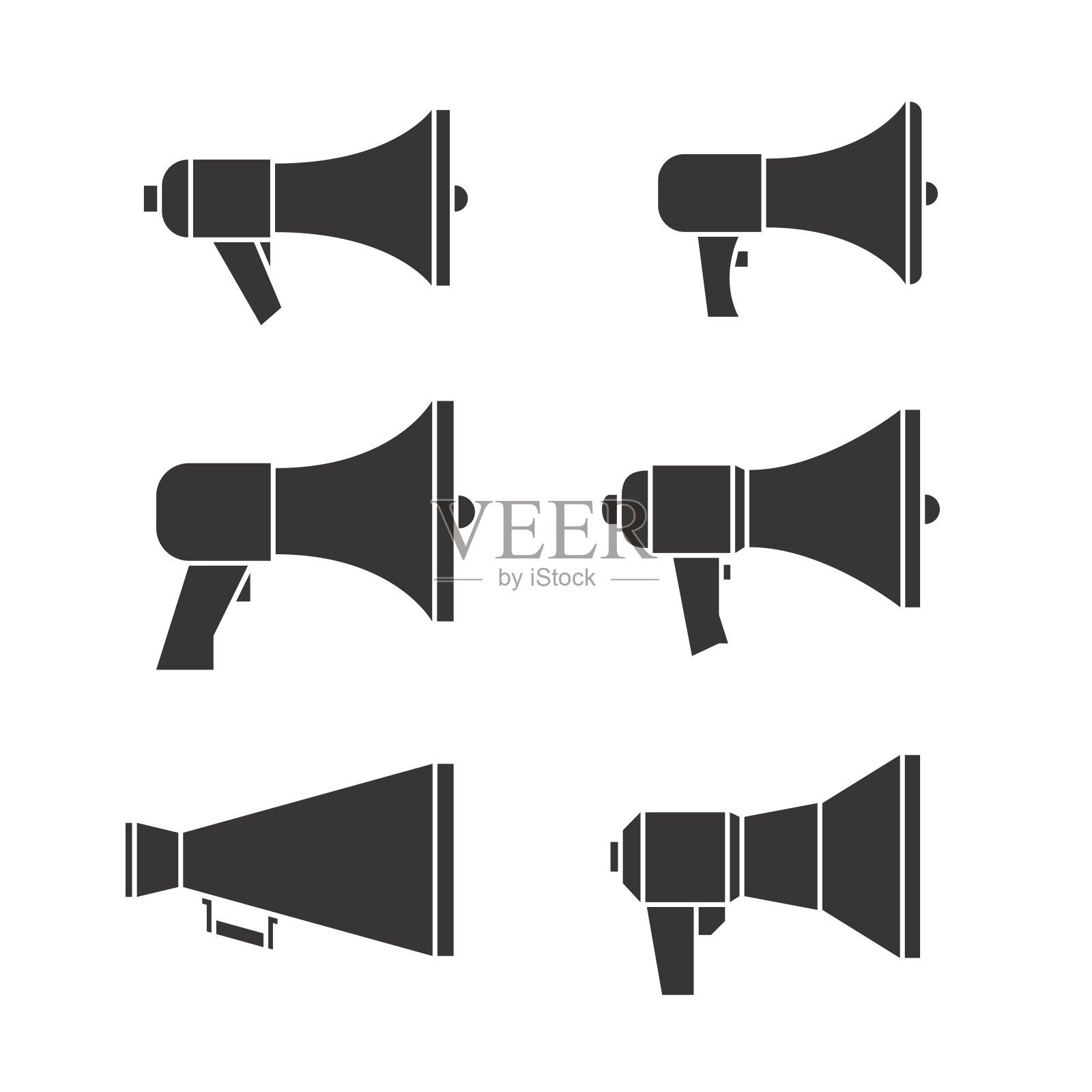 一套扩音器图形图标图标素材