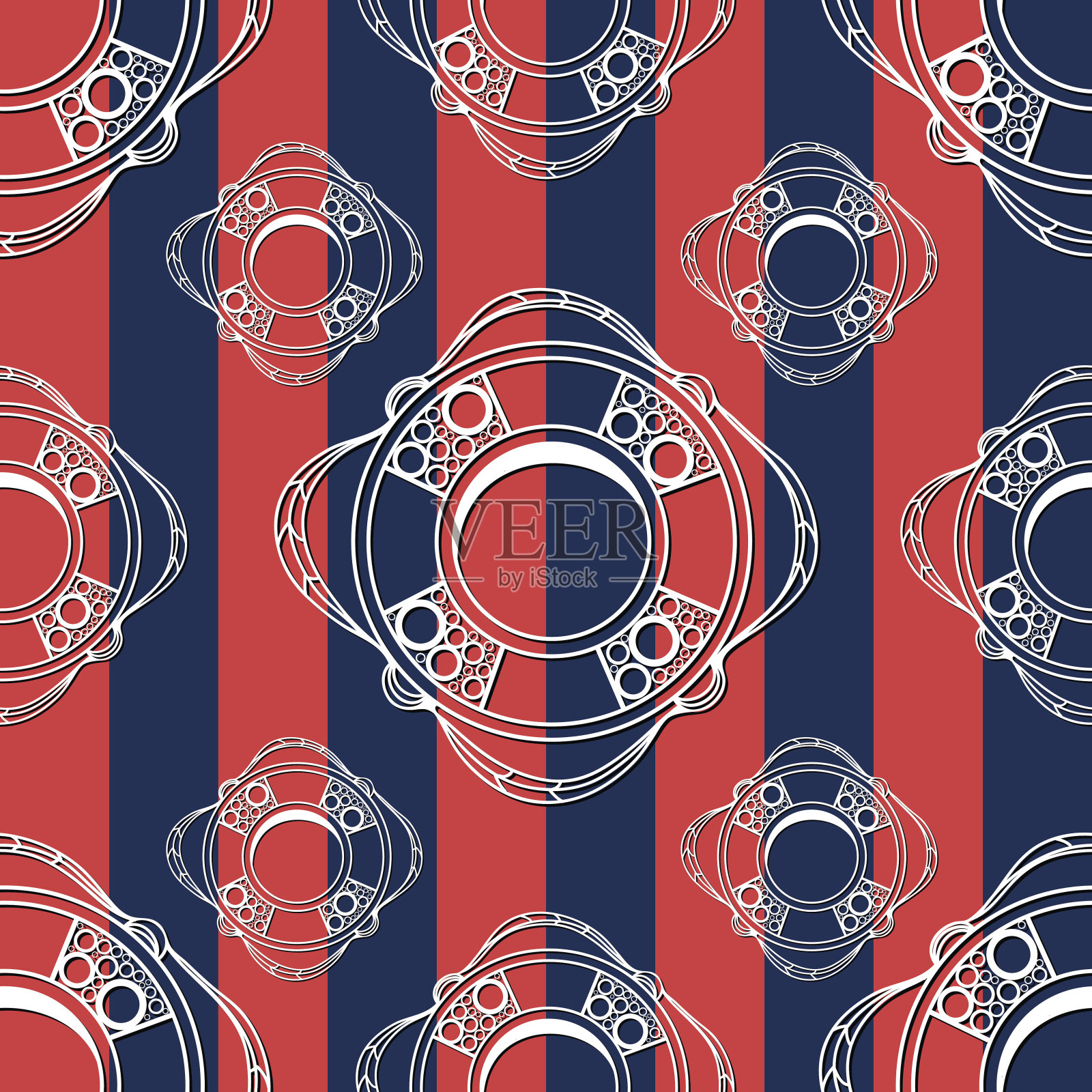 无缝纹理与航海主题27插画图片素材