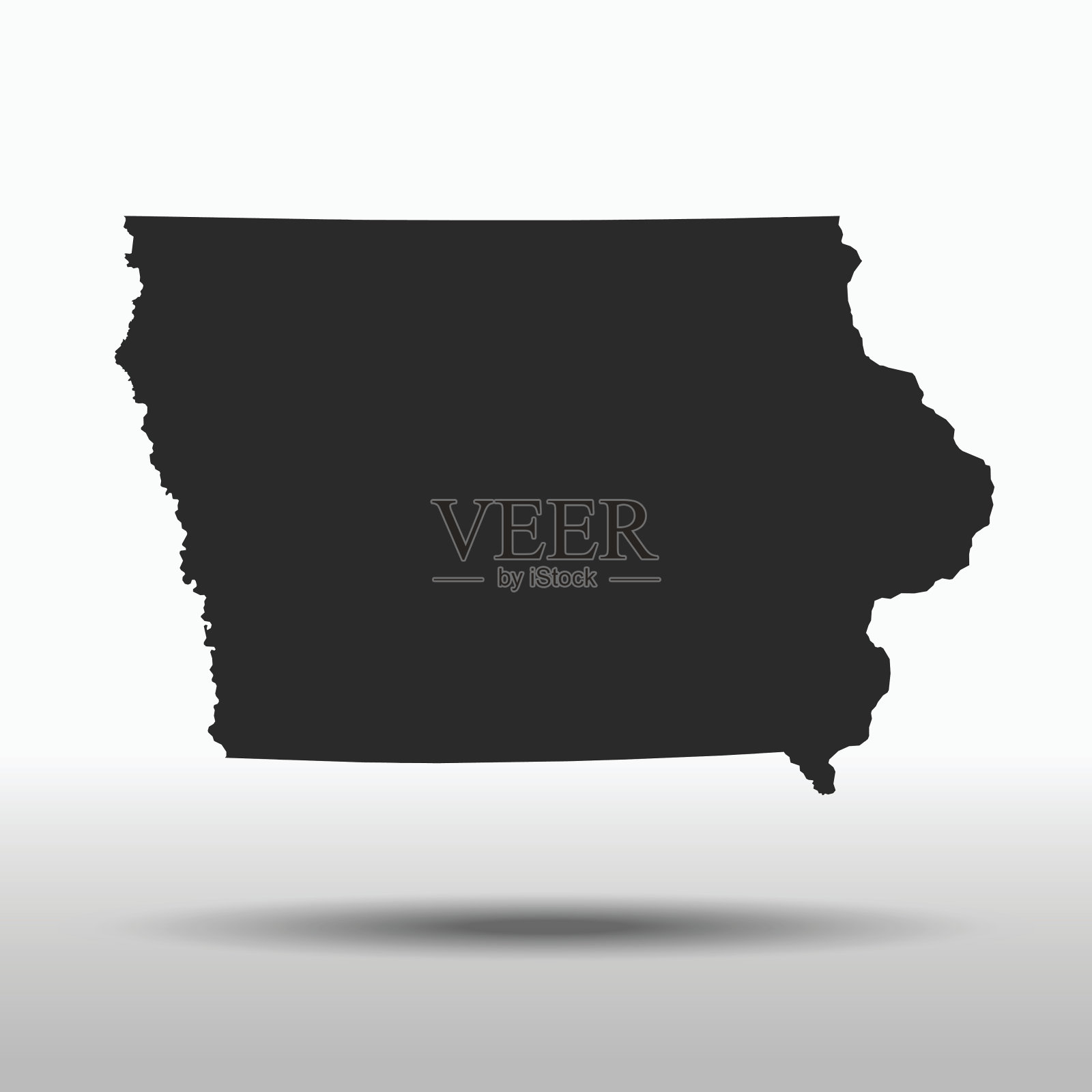 爱荷华州地图插画图片素材