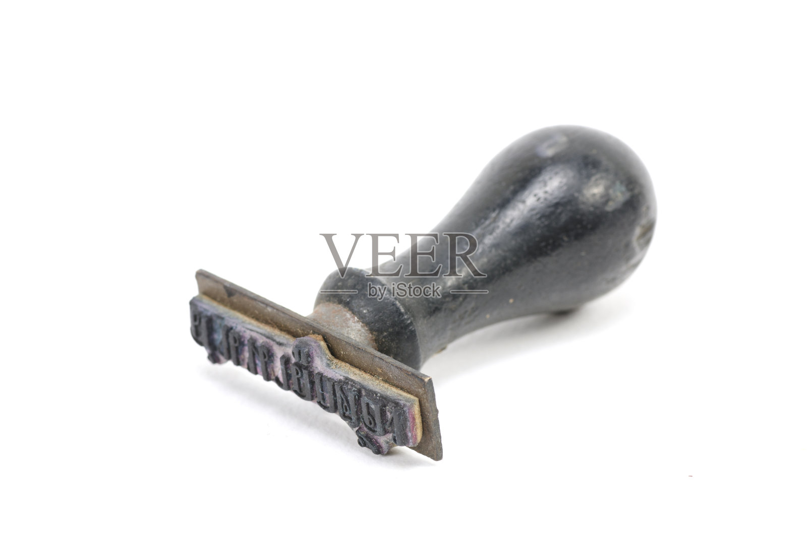 旧橡皮图章孤立在白色背景上照片摄影图片