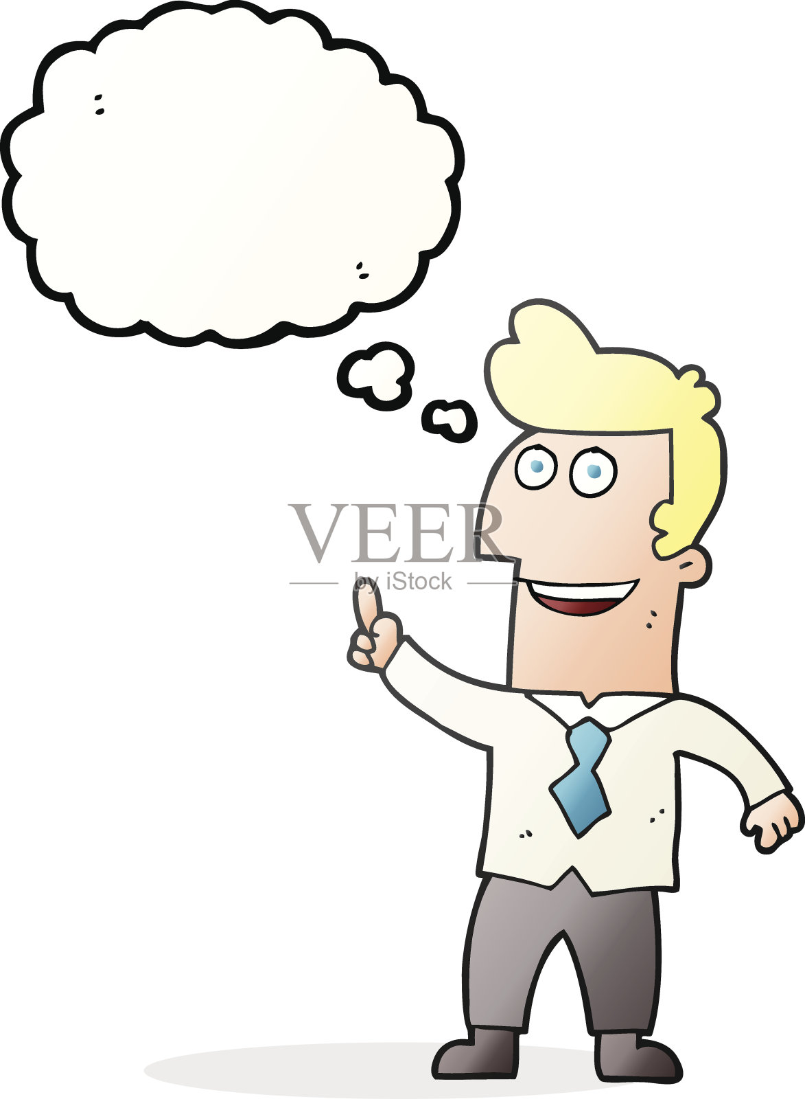 思想泡泡卡通商人指指点点插画图片素材