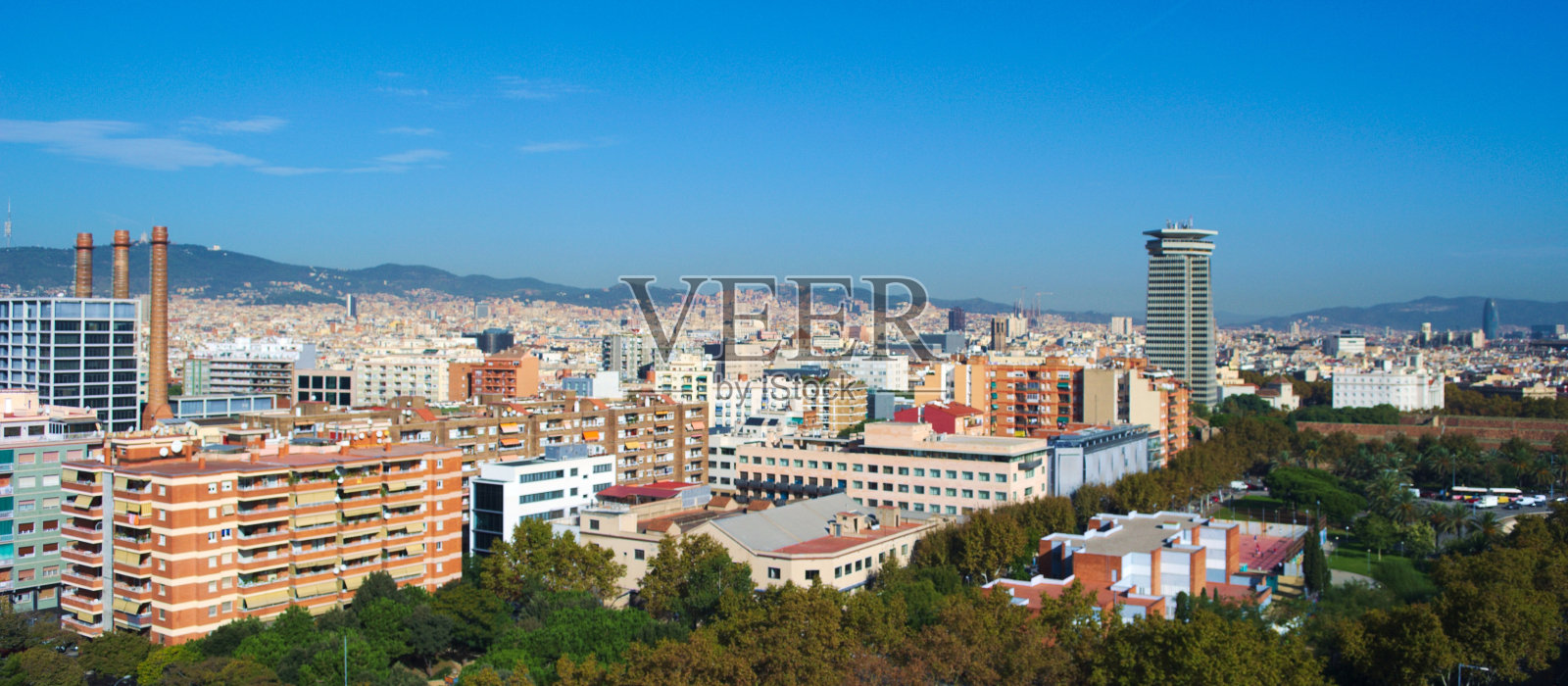巴塞罗那鸟瞰图照片摄影图片