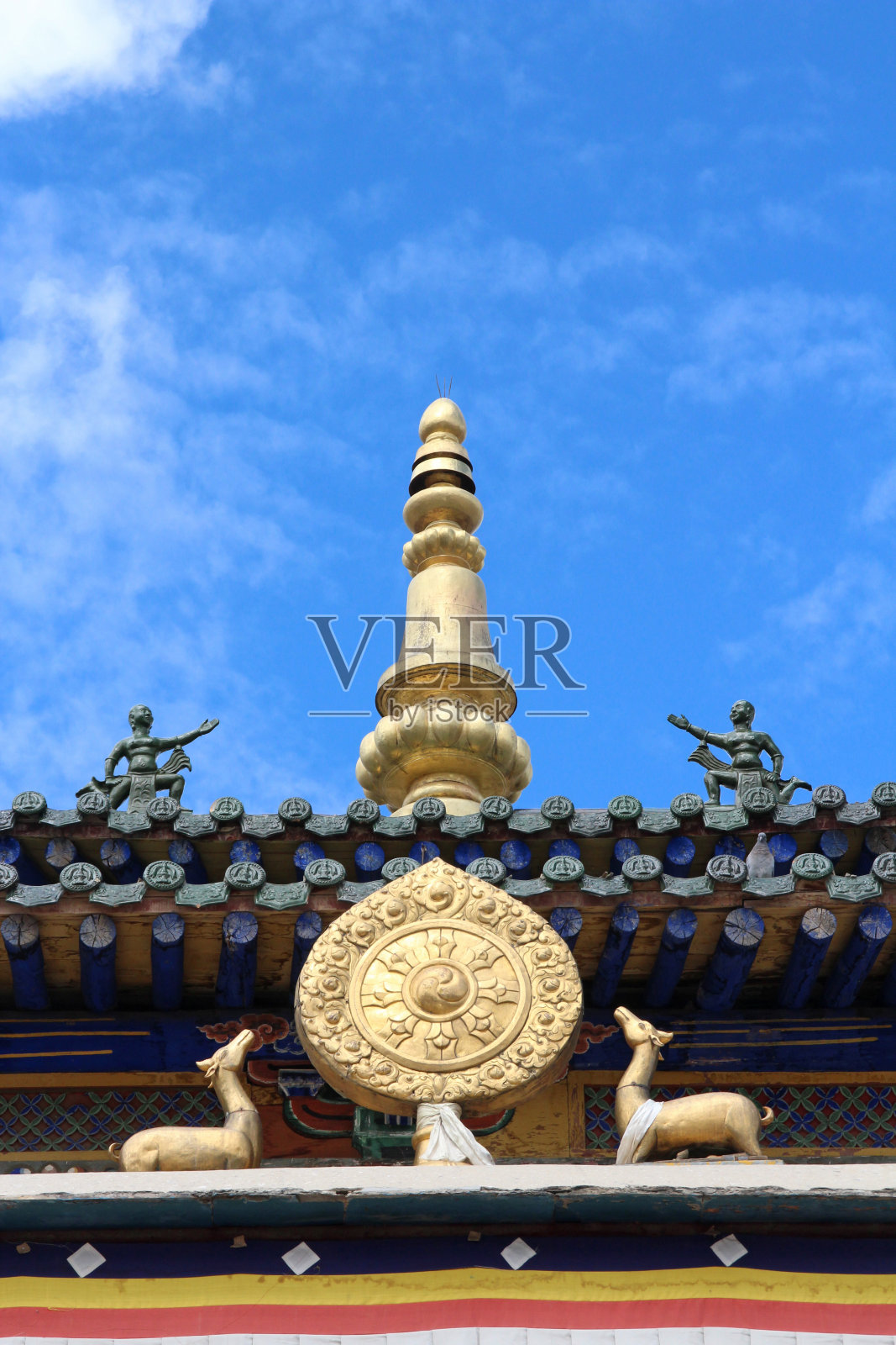 沙鲁寺屋顶装饰照片摄影图片