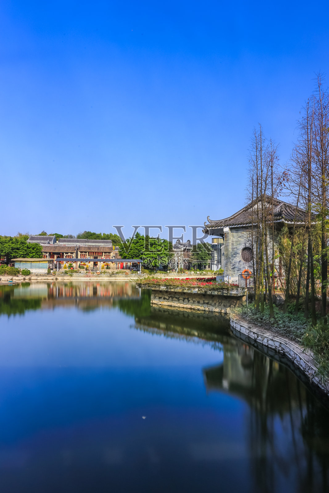 中国古代的村庄照片摄影图片