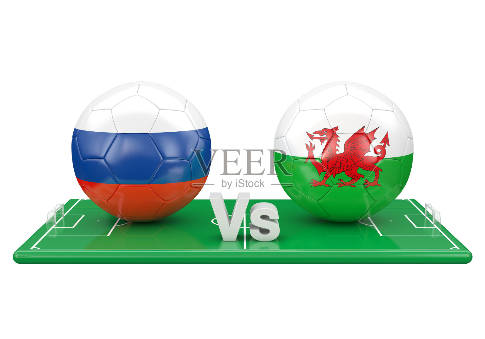 俄罗斯/威尔士足球比赛照片摄影图片