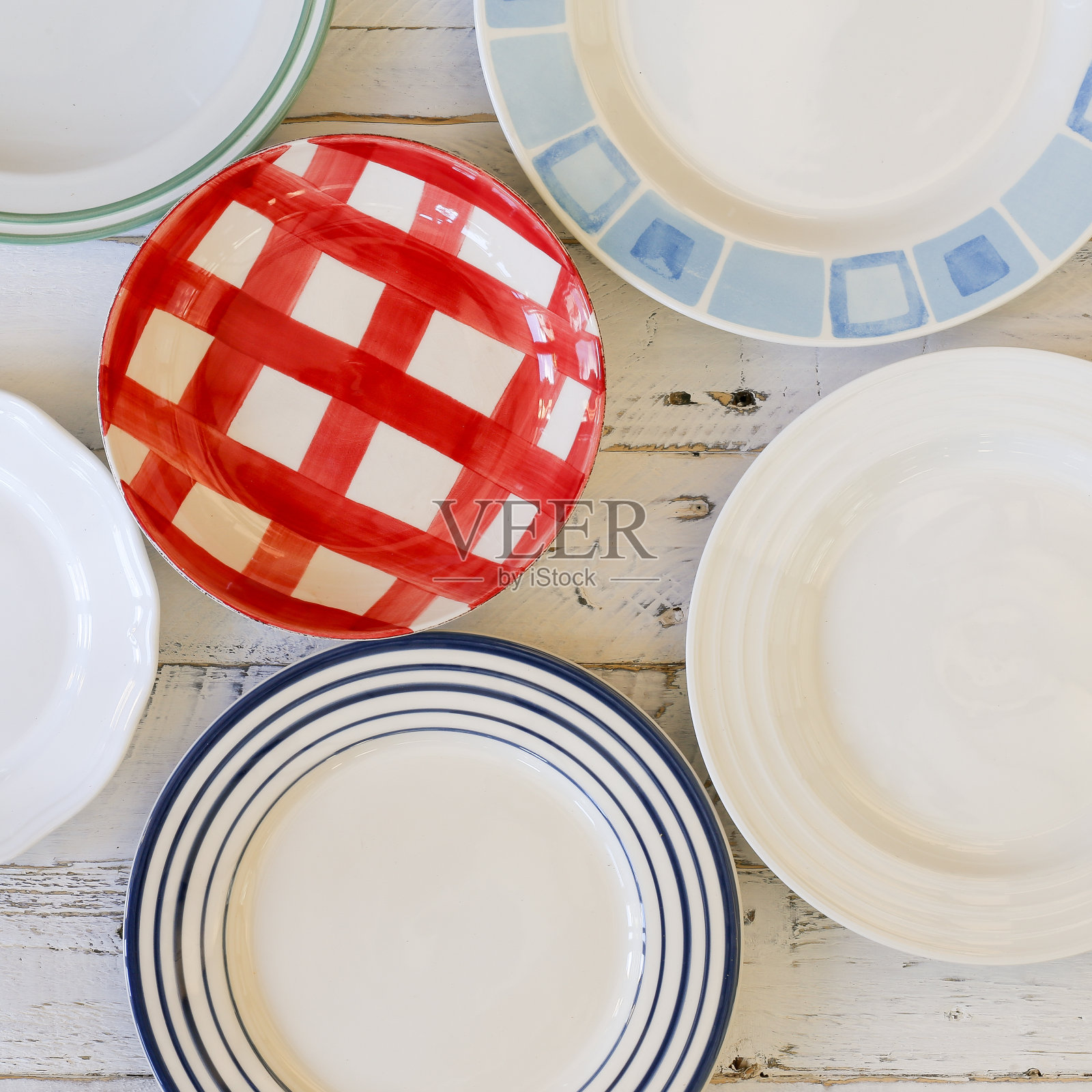 古董盘子组合陶瓷锡中国颜色图案白色Ba照片摄影图片