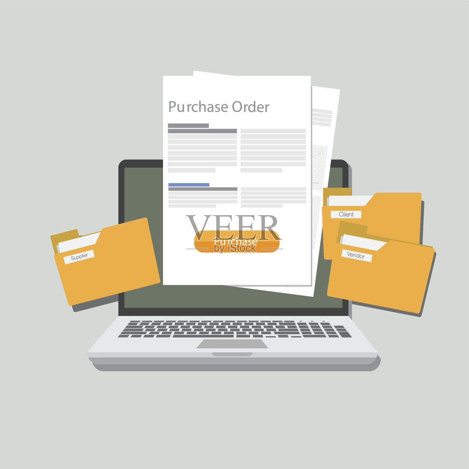 采购订单说明插画图片素材