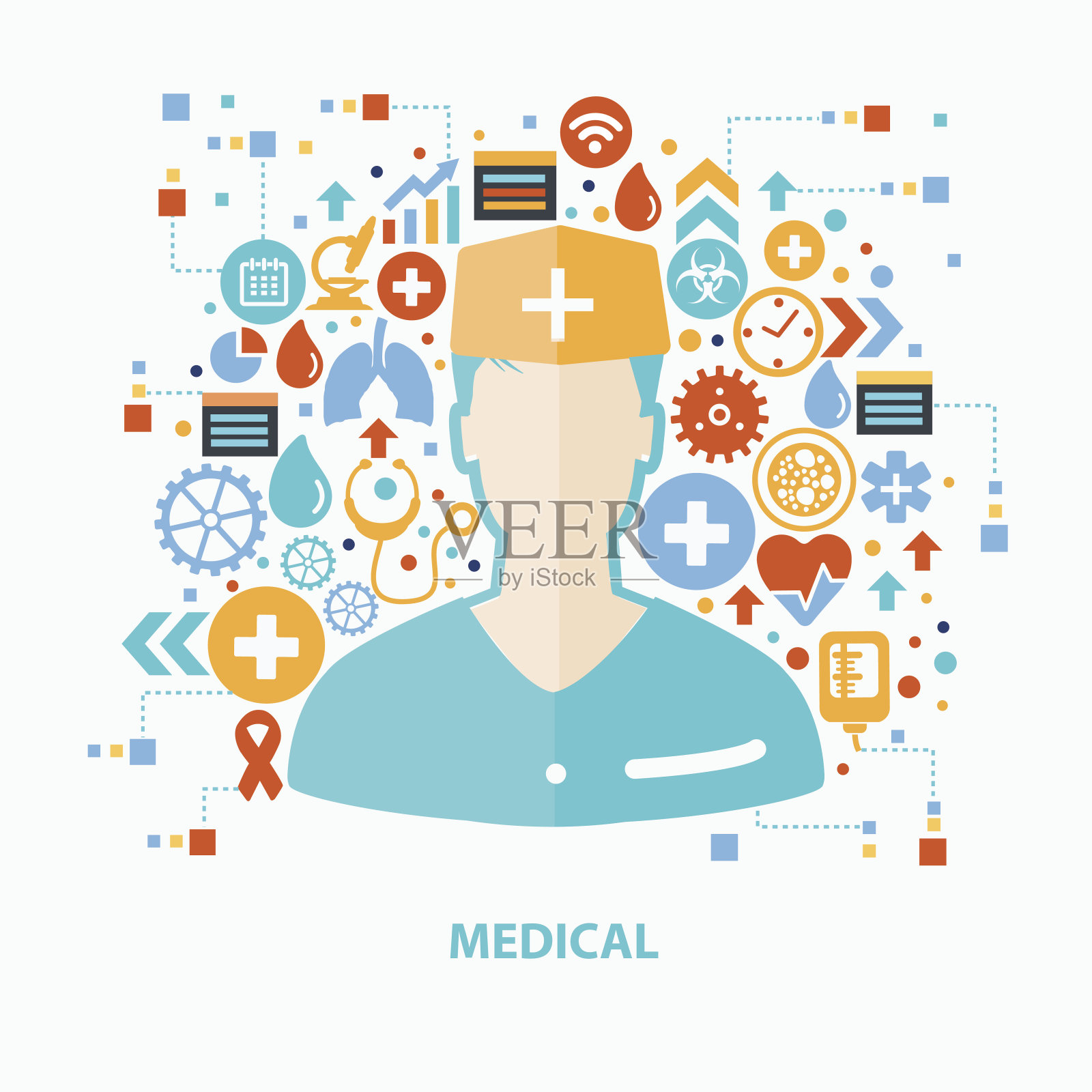 医学概念设计，洁净矢量插画图片素材