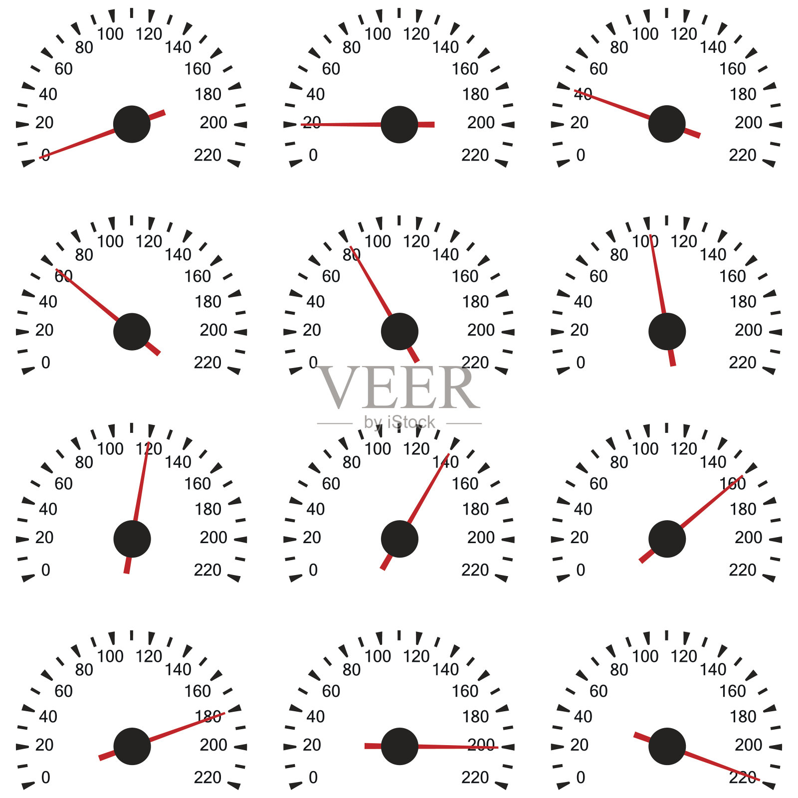 一套速度计速度计插画图片素材