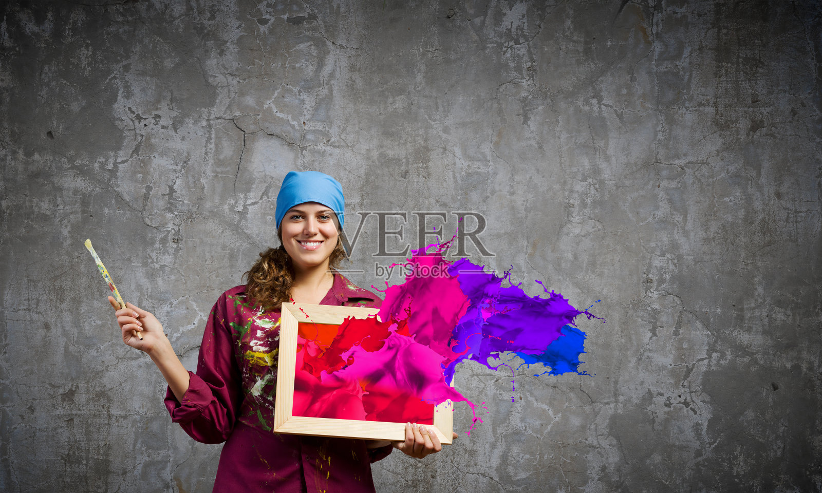 女画家照片摄影图片