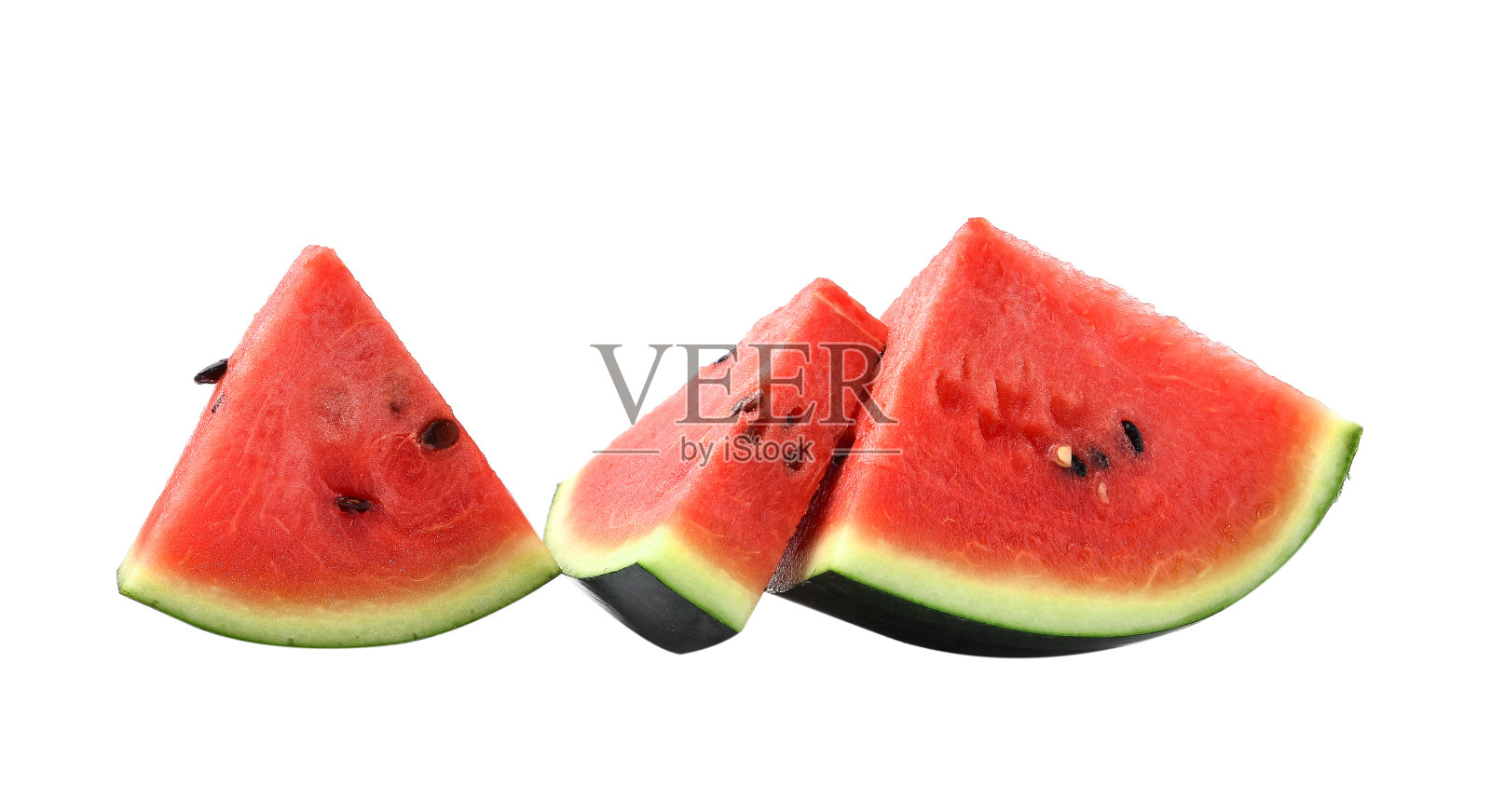 白色背景上的西瓜片照片摄影图片