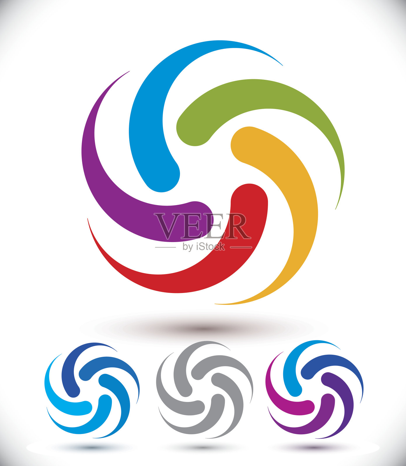 循环箭头向量抽象符号，概念图标集合图标素材