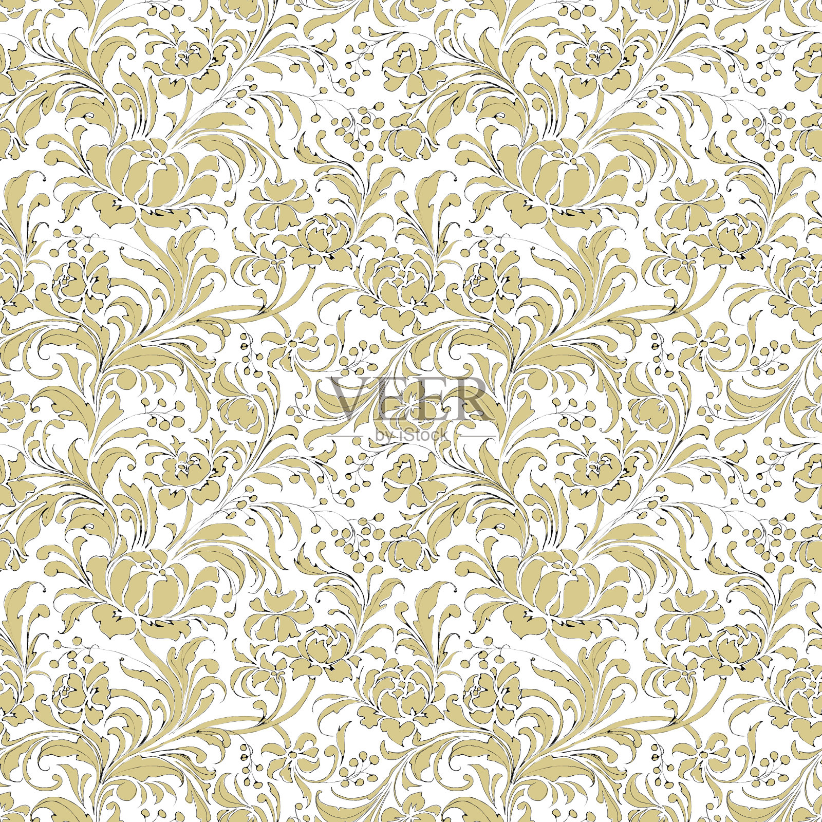 无缝的花卉图案插画图片素材