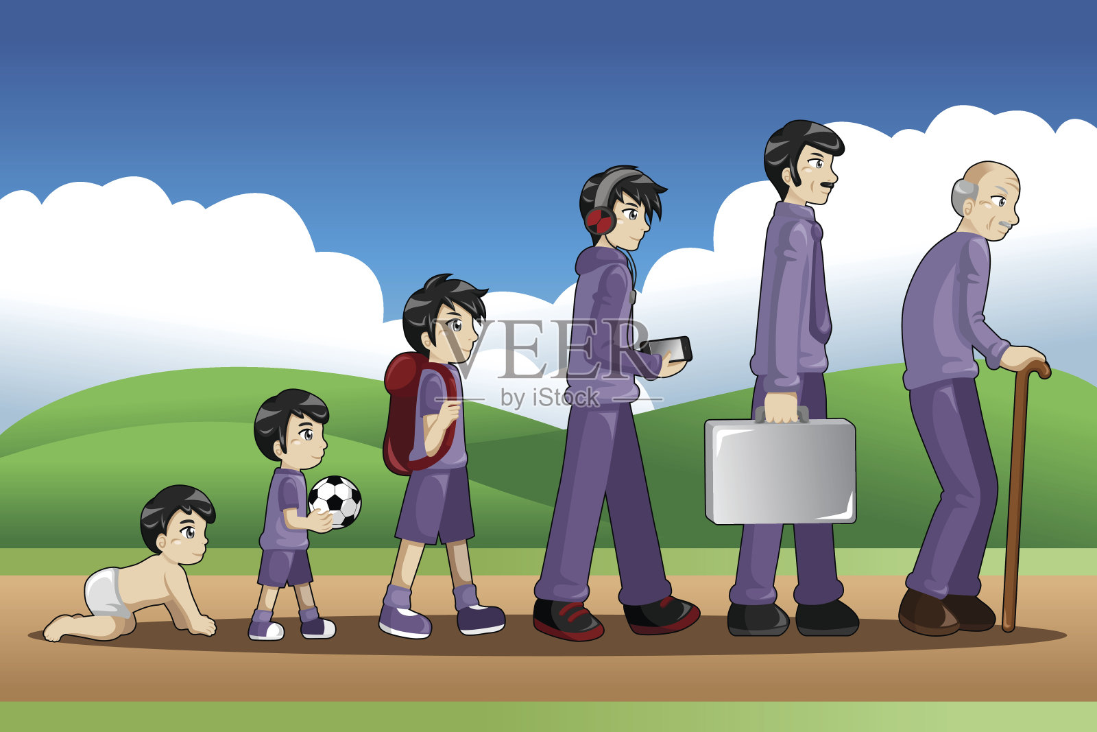 进化的概念插画图片素材