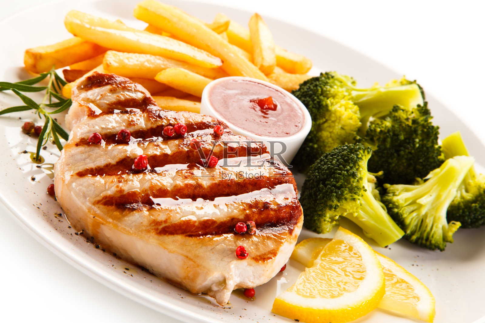 烤牛排和蔬菜照片摄影图片