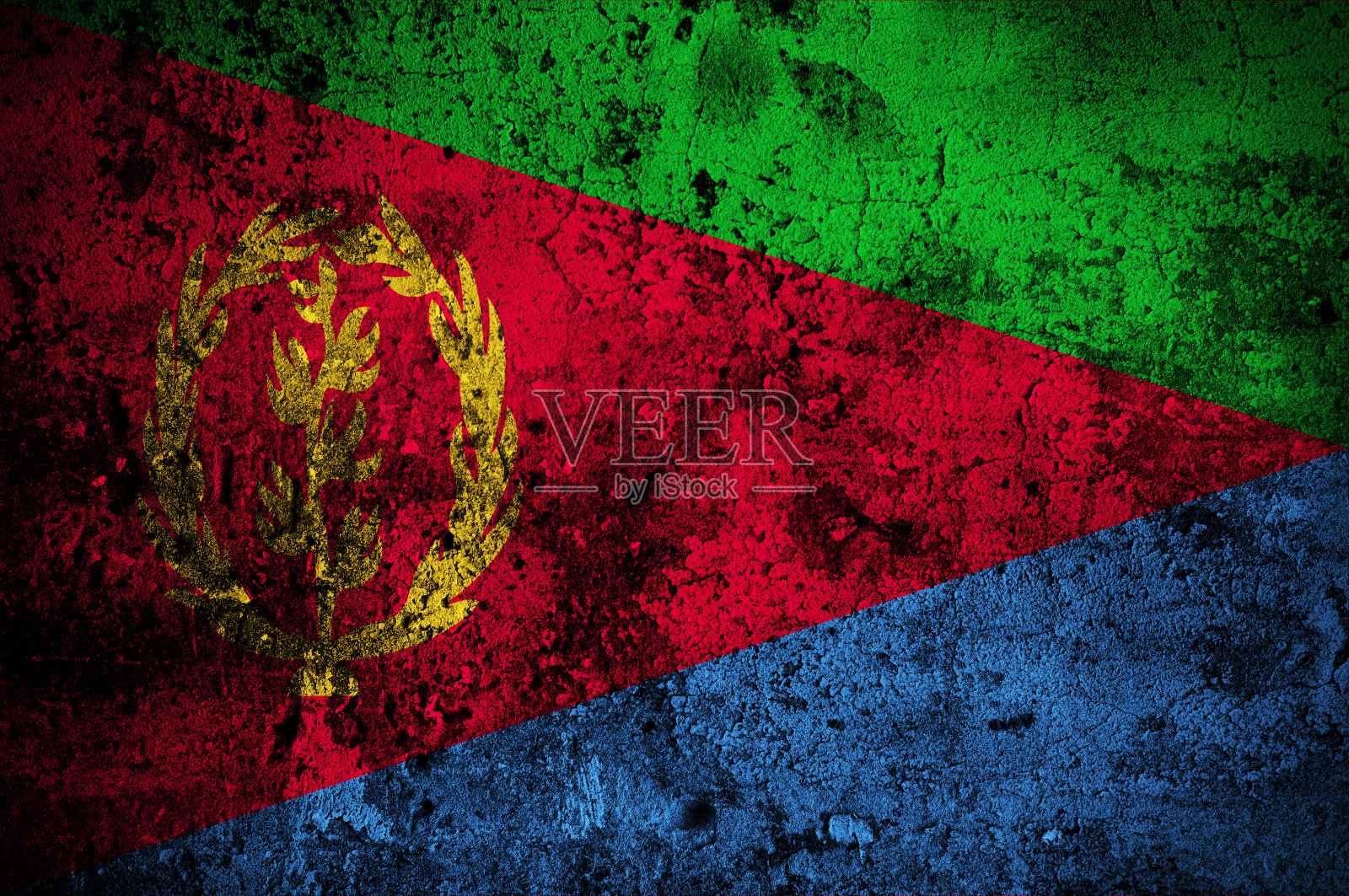 厄立特里亚的垃圾旗，首都在阿斯马拉照片摄影图片