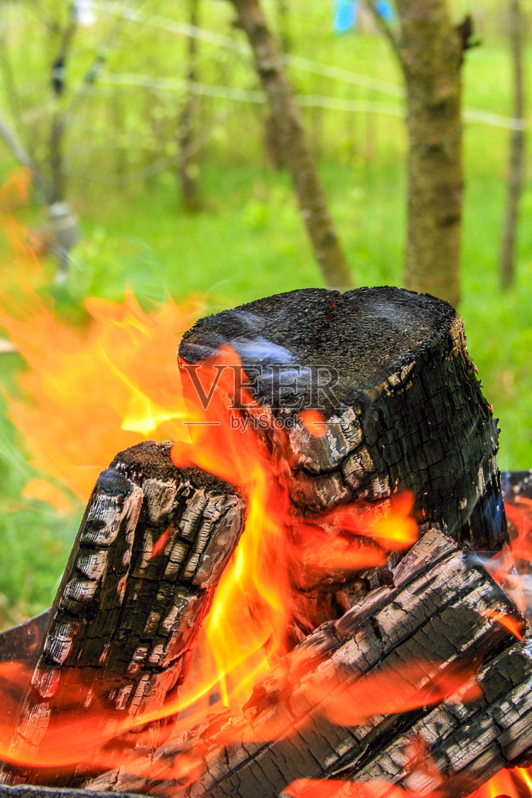 烤架中的煤炭照片摄影图片