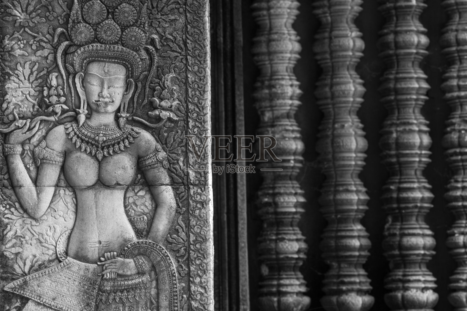 背景图片:吴哥窟的飞天照片摄影图片