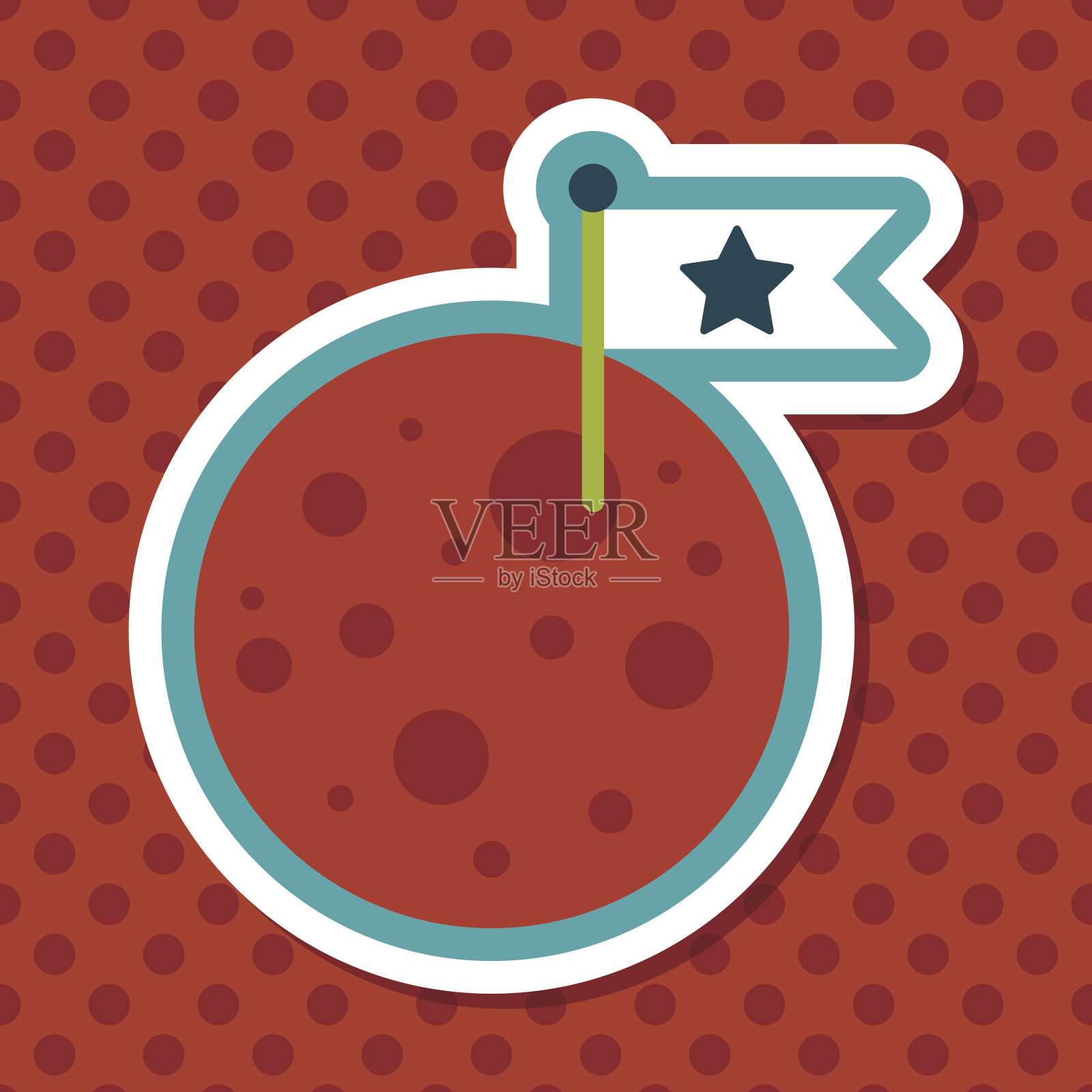 长阴影的太空月球平面图标，eps10插画图片素材