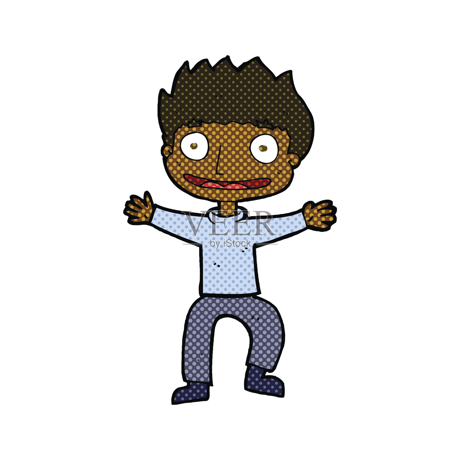 滑稽的咧嘴笑男孩设计元素图片