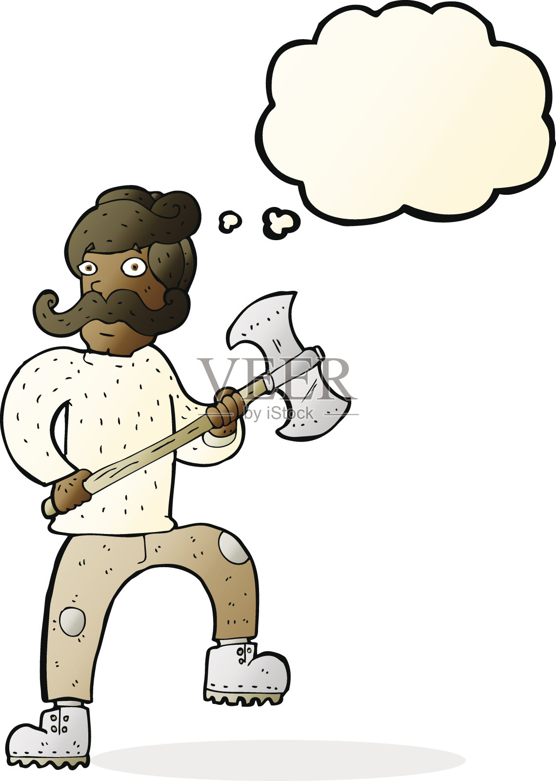 卡通人物与思想泡沫设计元素图片