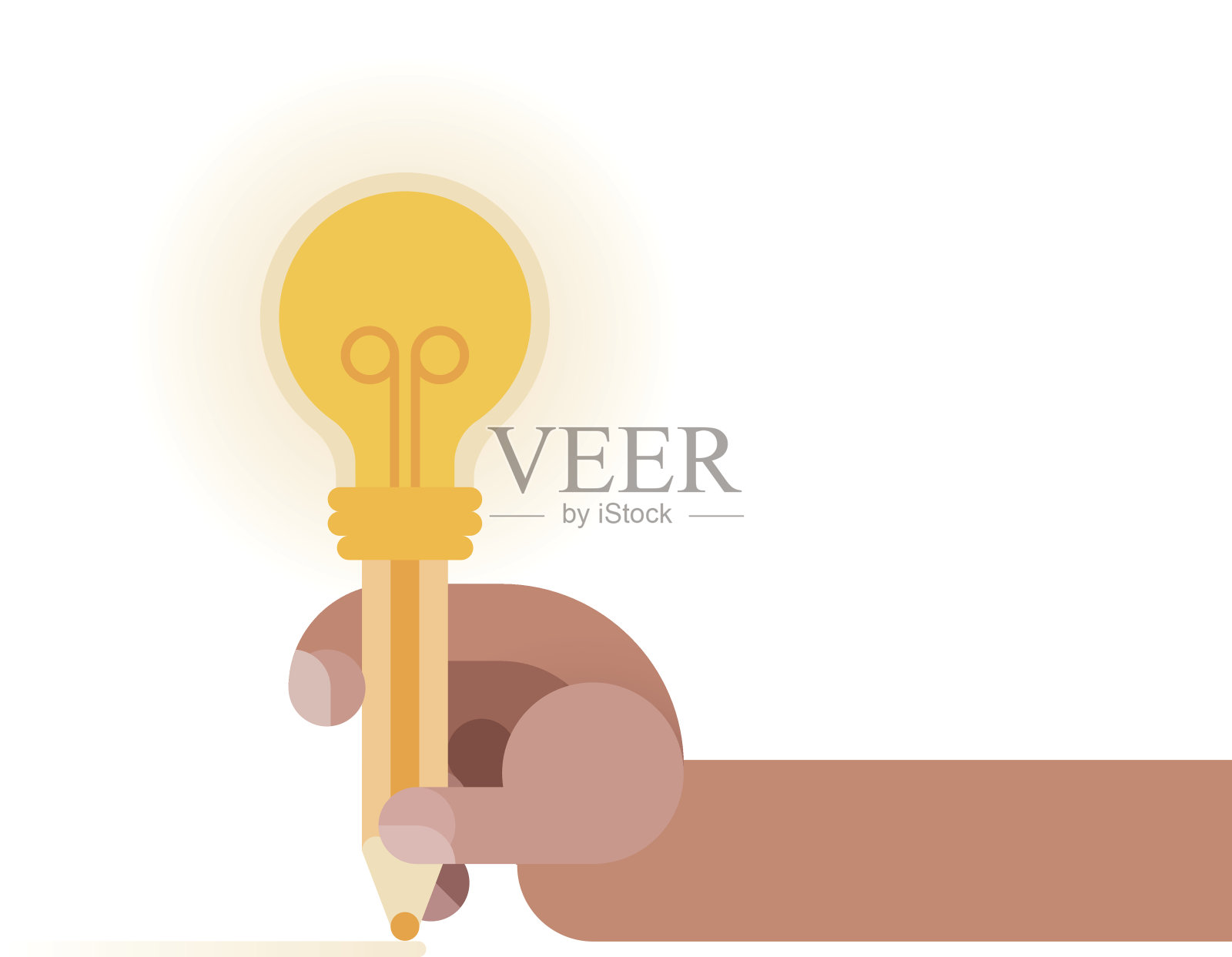 铅笔的理念由商务手的概念插画图片素材