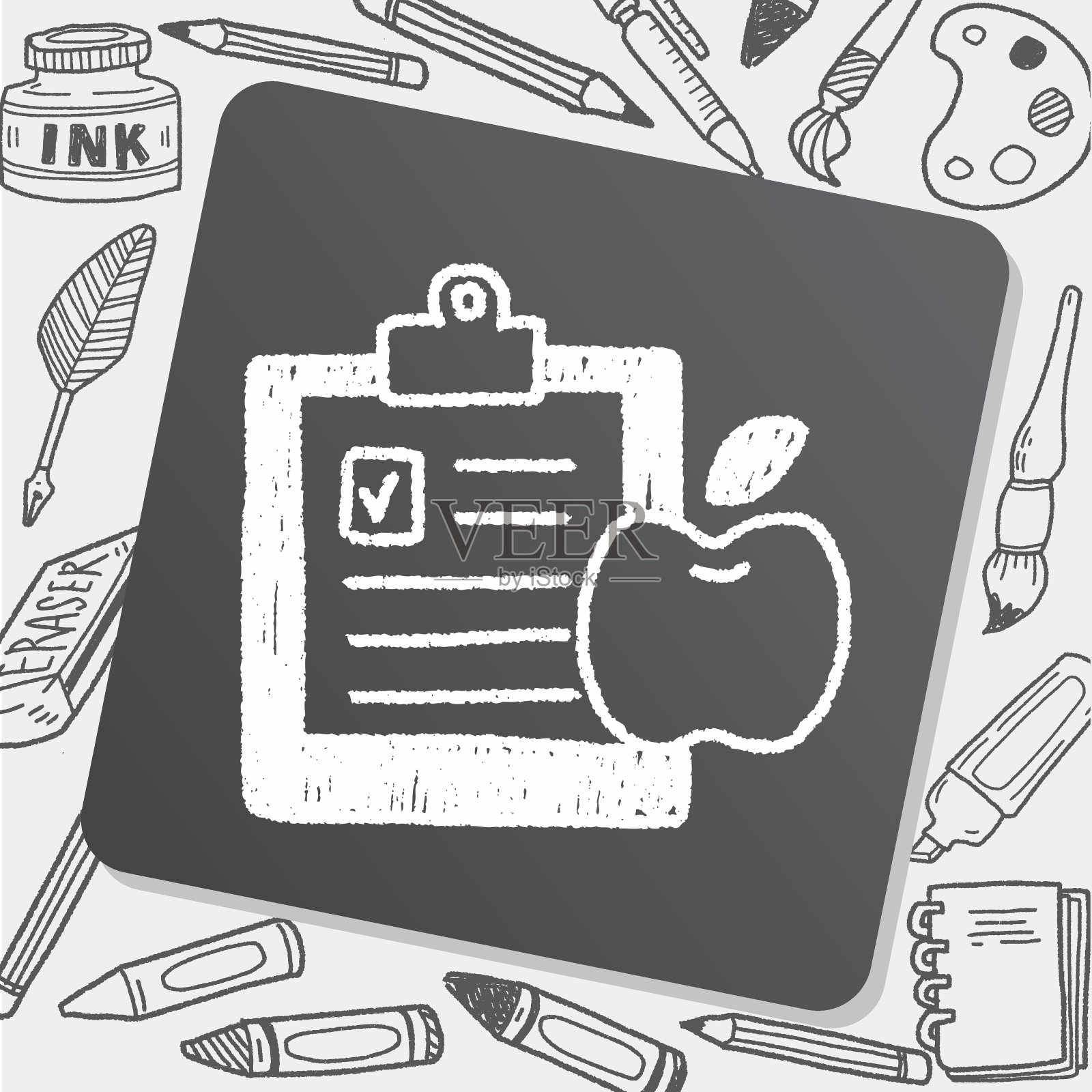 注意涂鸦画插画图片素材