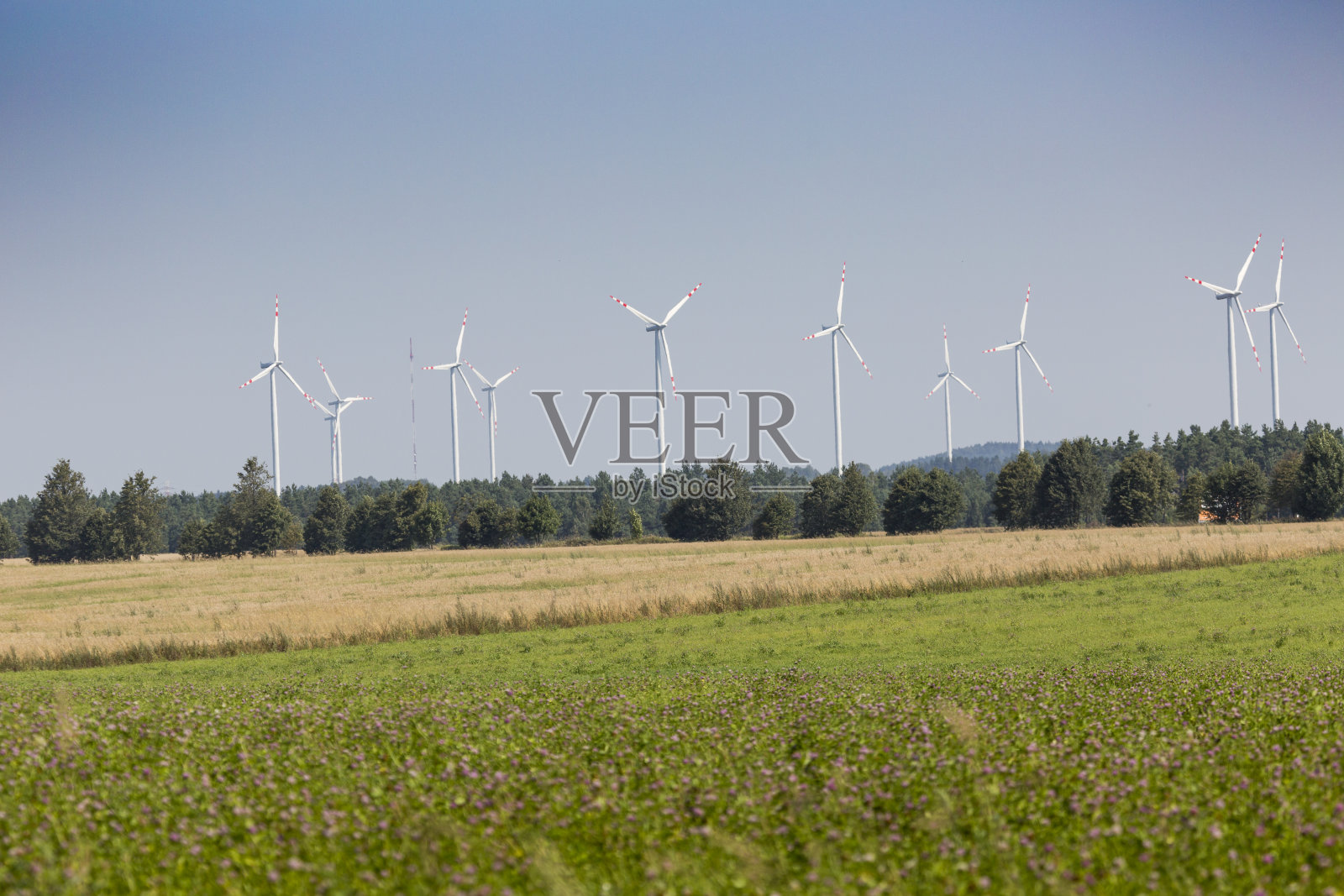 苏沃基的风力涡轮机。波兰照片摄影图片