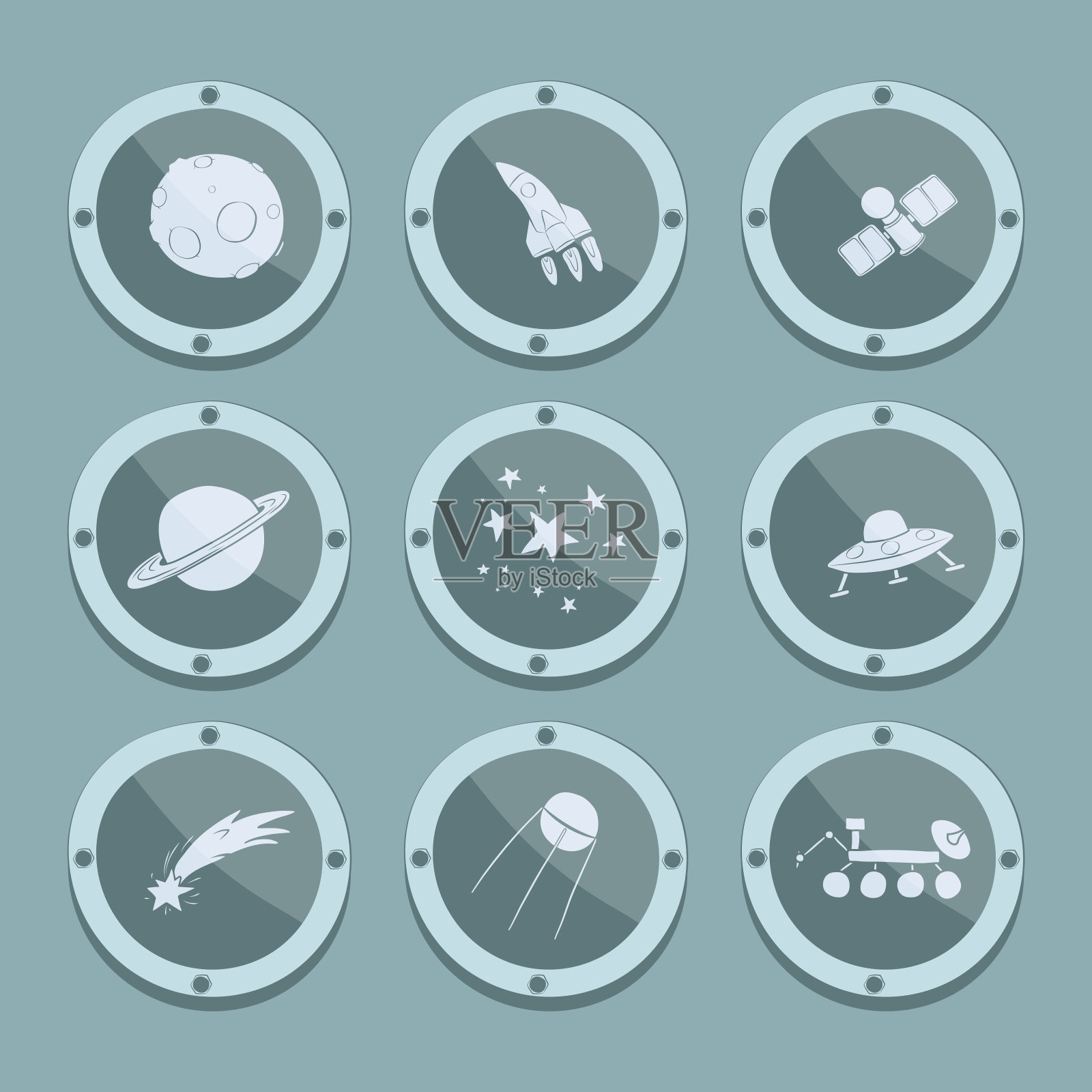 卡通空间图标插画图片素材