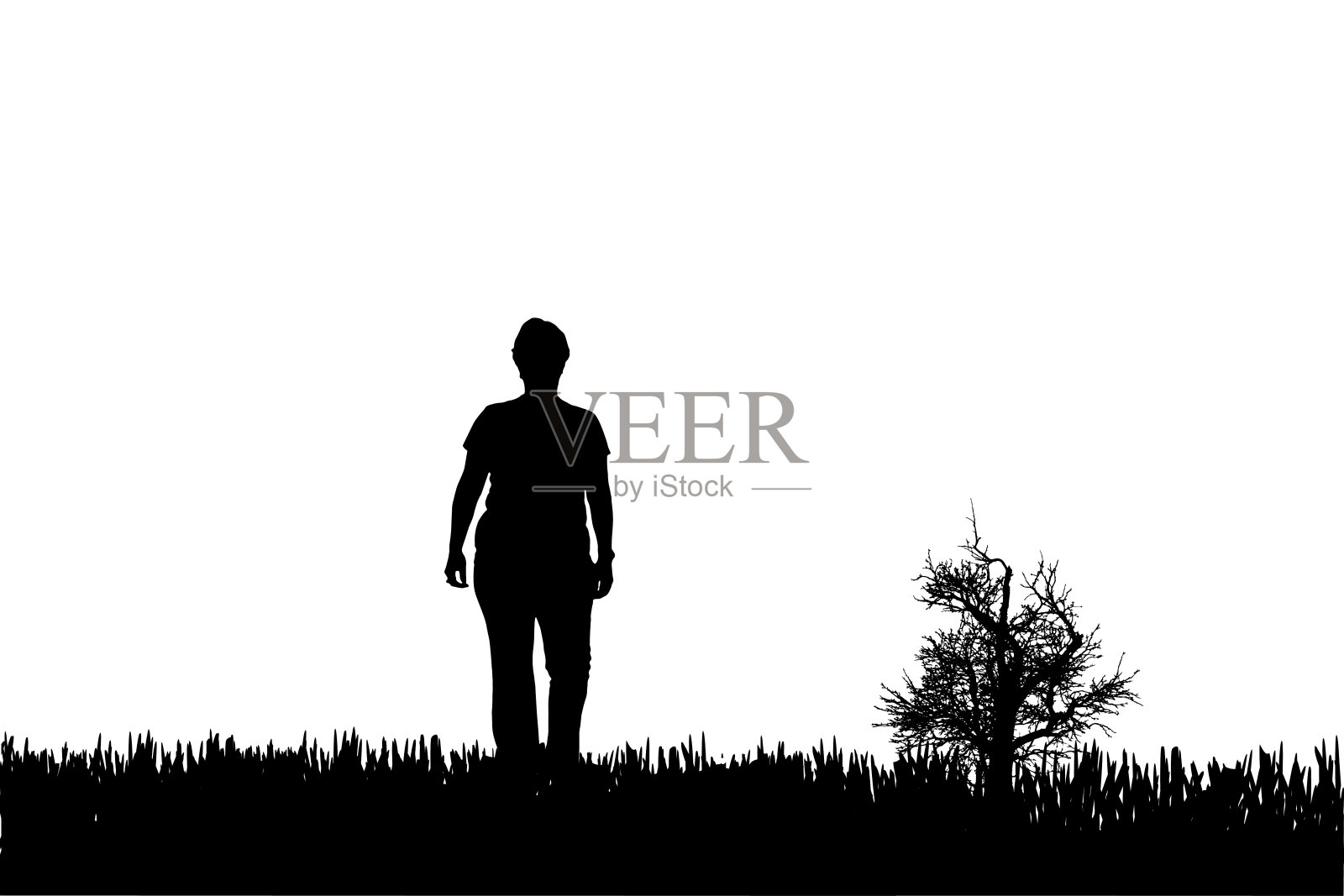 一个女人的矢量剪影。照片摄影图片