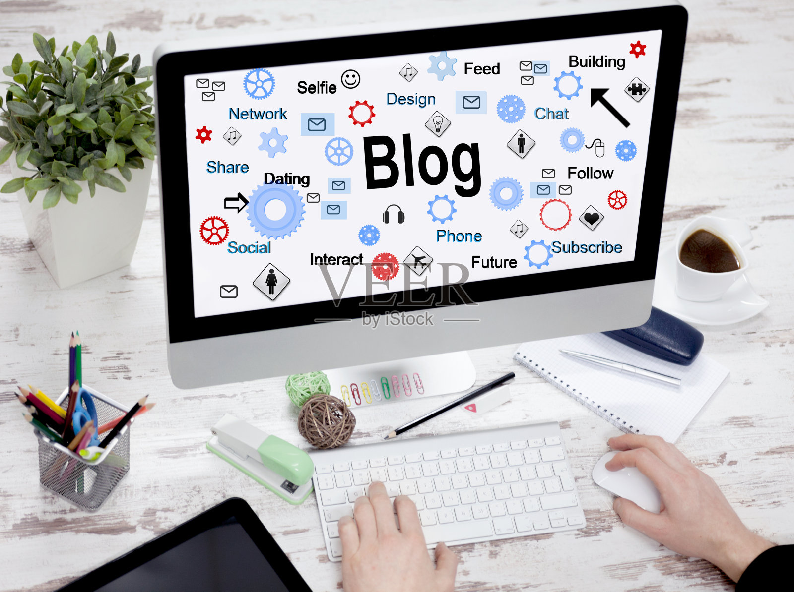 网络博客社交媒体技术概念照片摄影图片