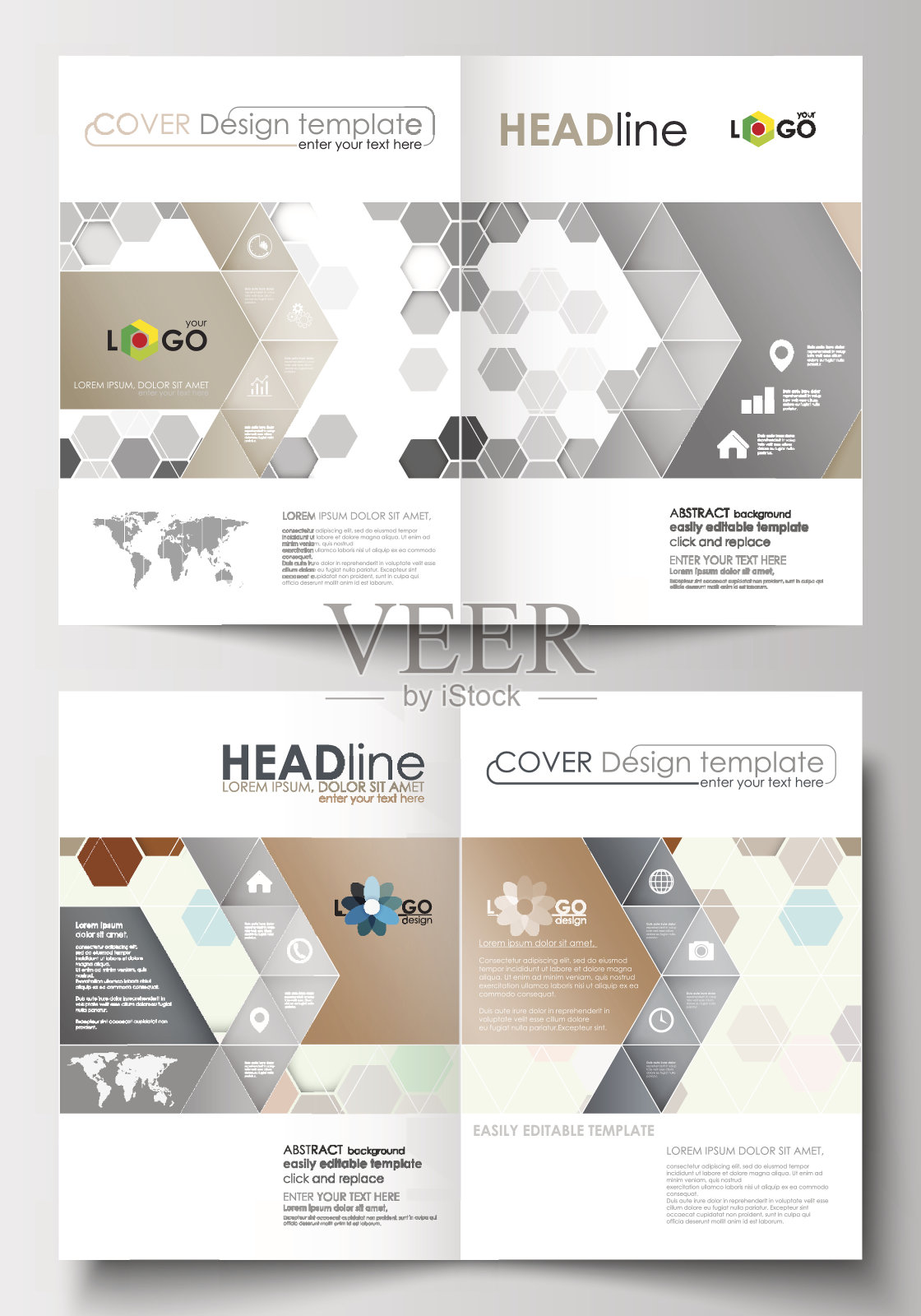 商业模板的小册子，杂志，传单，小册子。封面设计模板设计模板素材