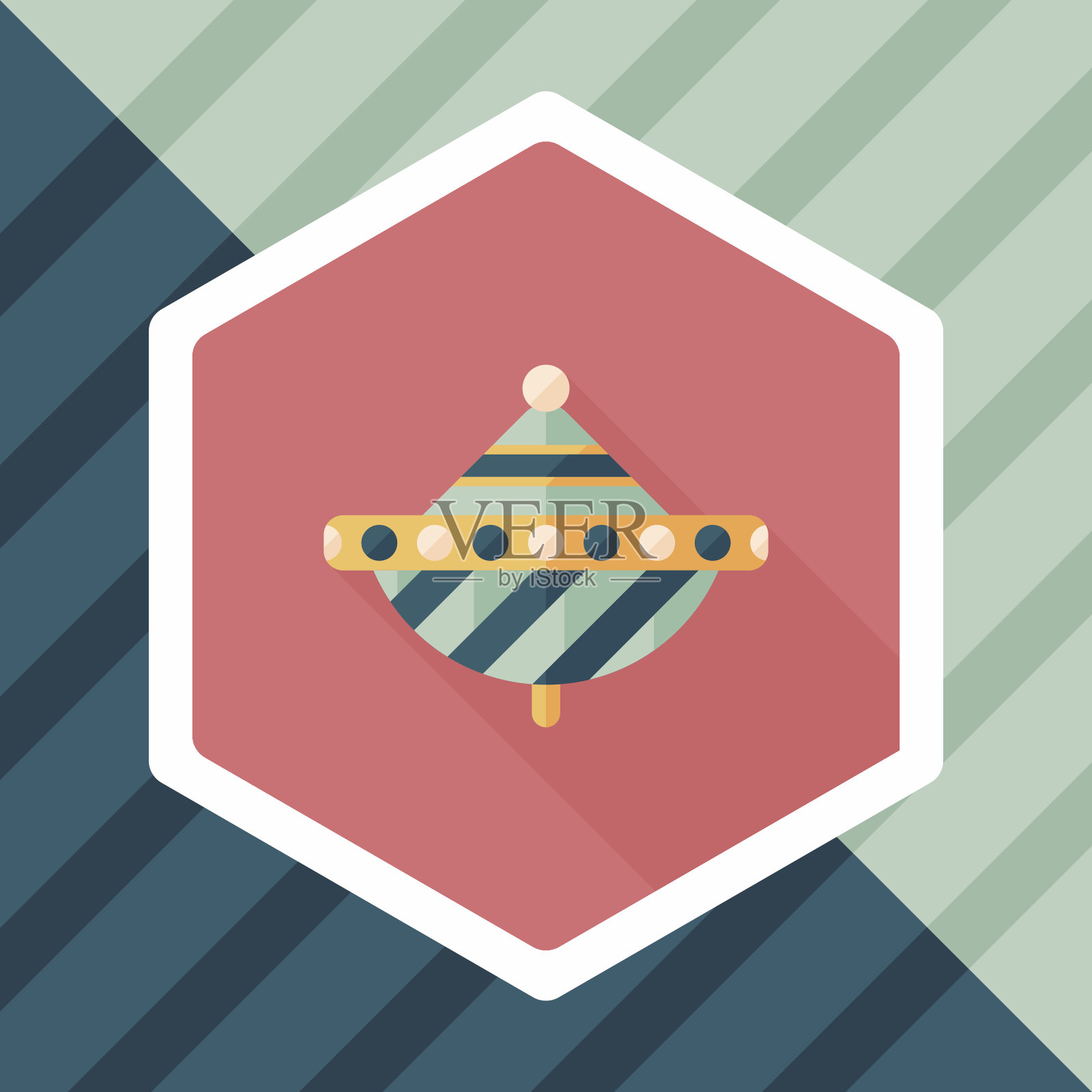 Peg顶部扁平图标与长阴影，eps10插画图片素材