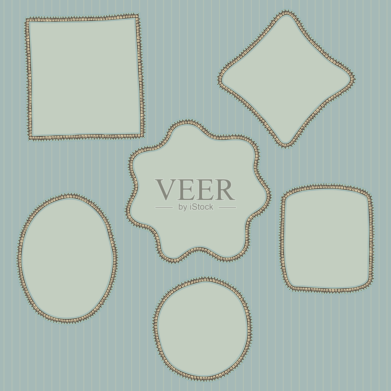 手绘，涂鸦风格的创意装饰框架。矢量图插画图片素材