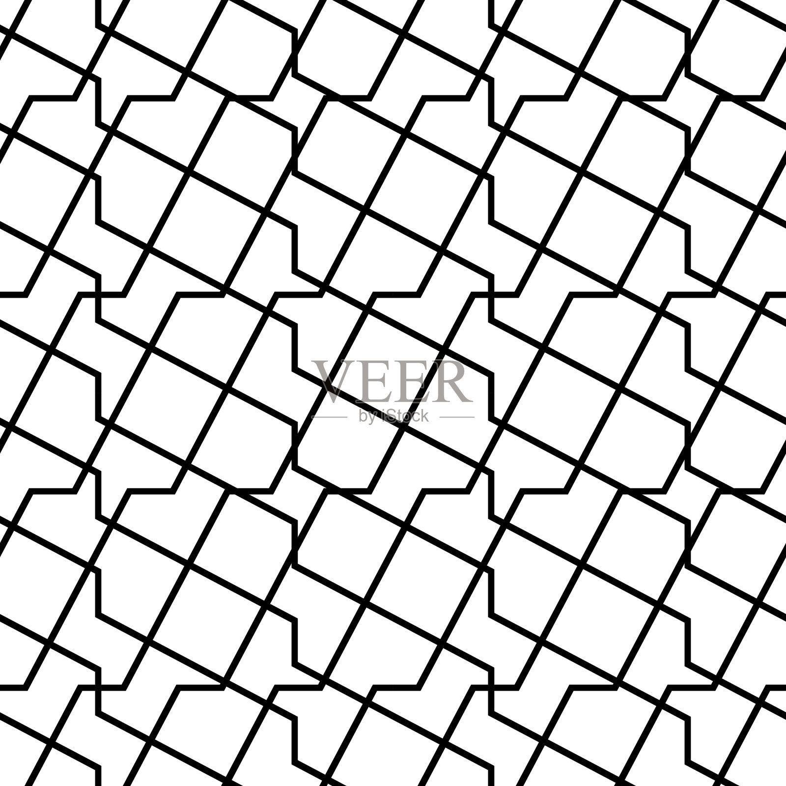 黑白几何无缝图案现代时尚。插画图片素材