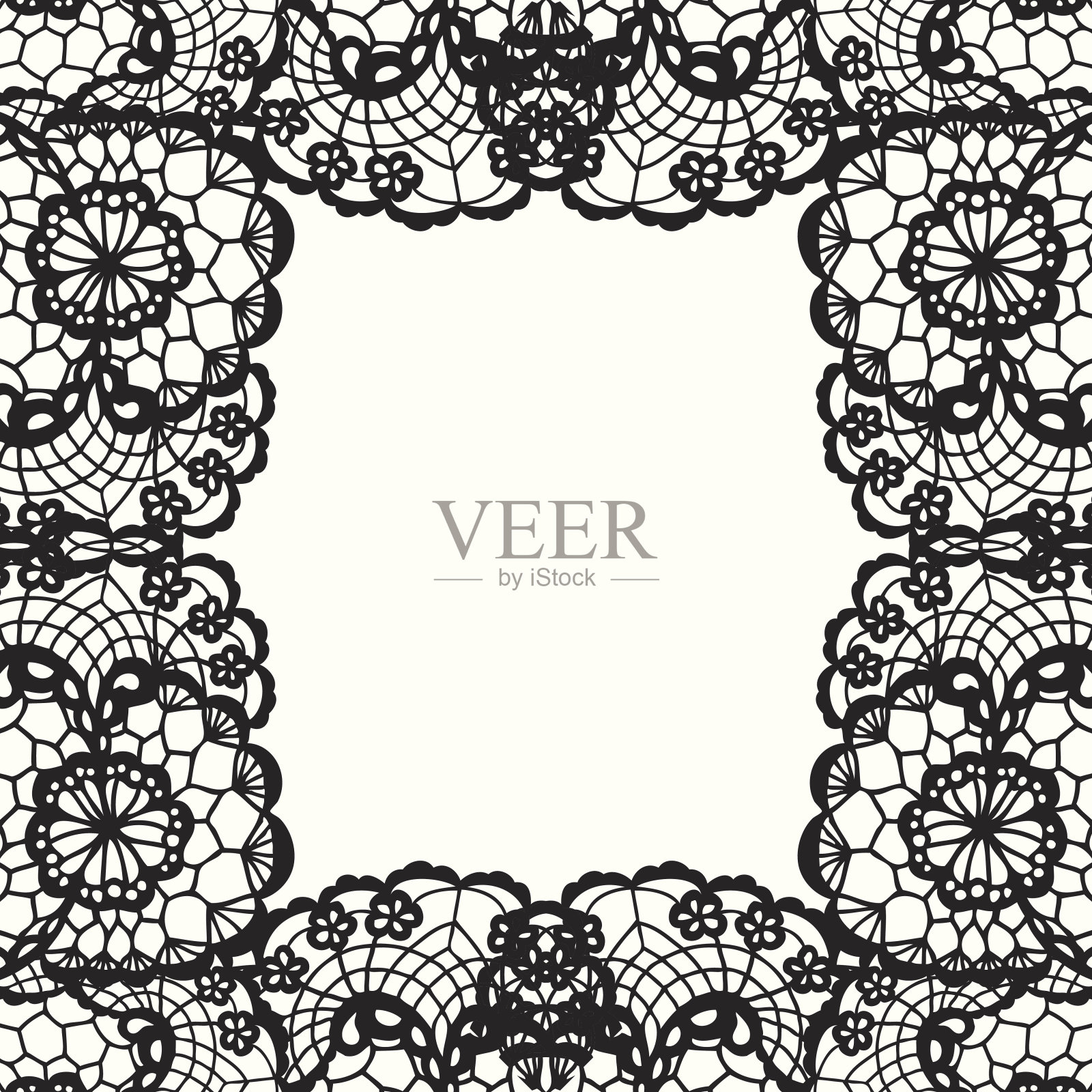 复古蕾丝请帖。插画图片素材