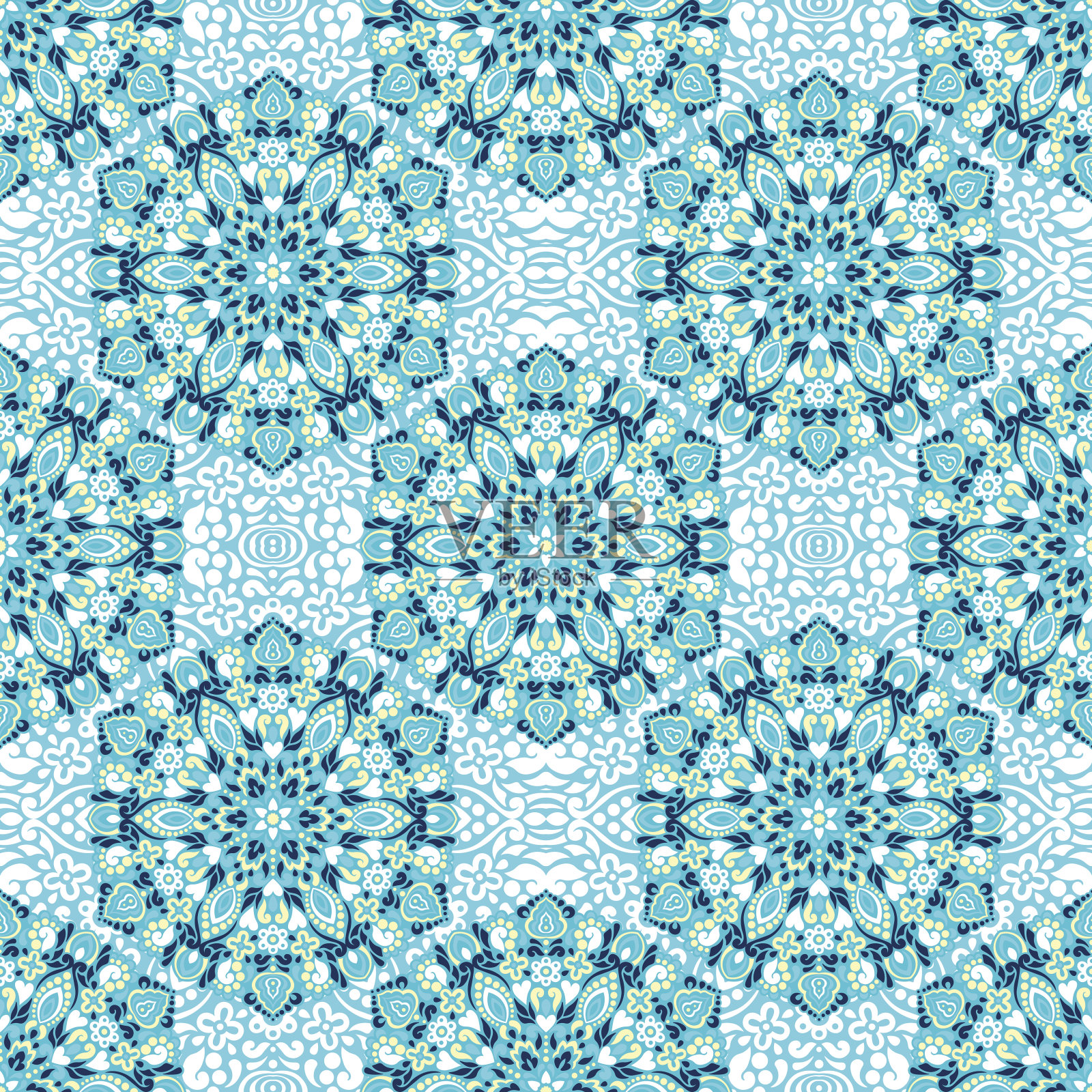 背景与抽象的民族模式无缝衔接。插画图片素材