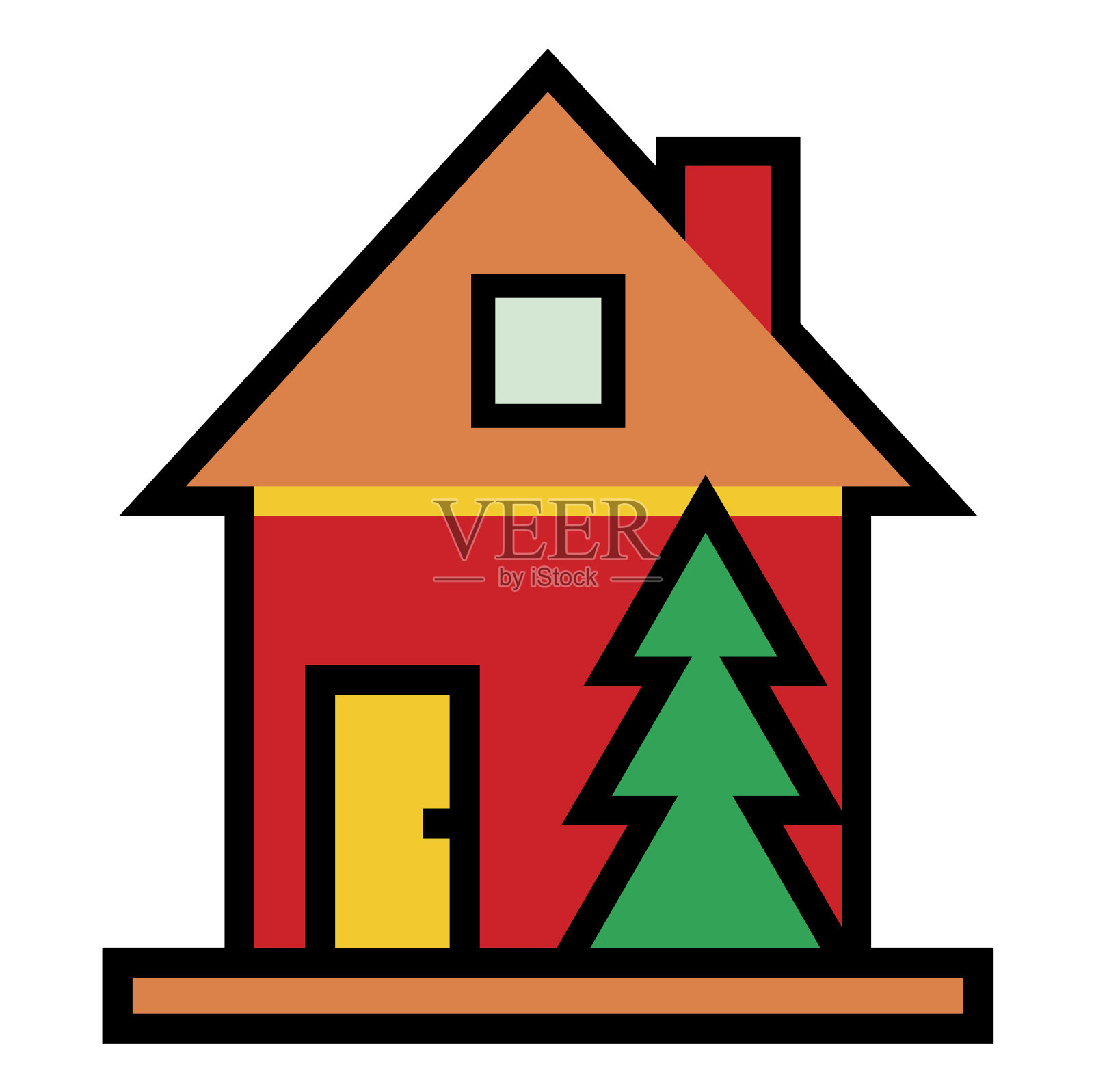 房子和树设计元素图片