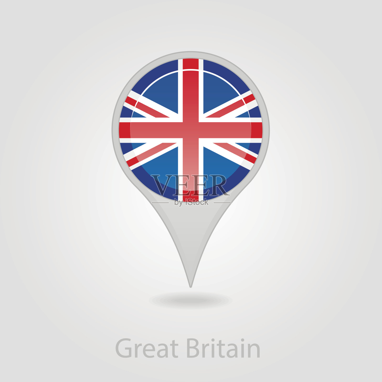 英国国旗引脚地图图标插画图片素材